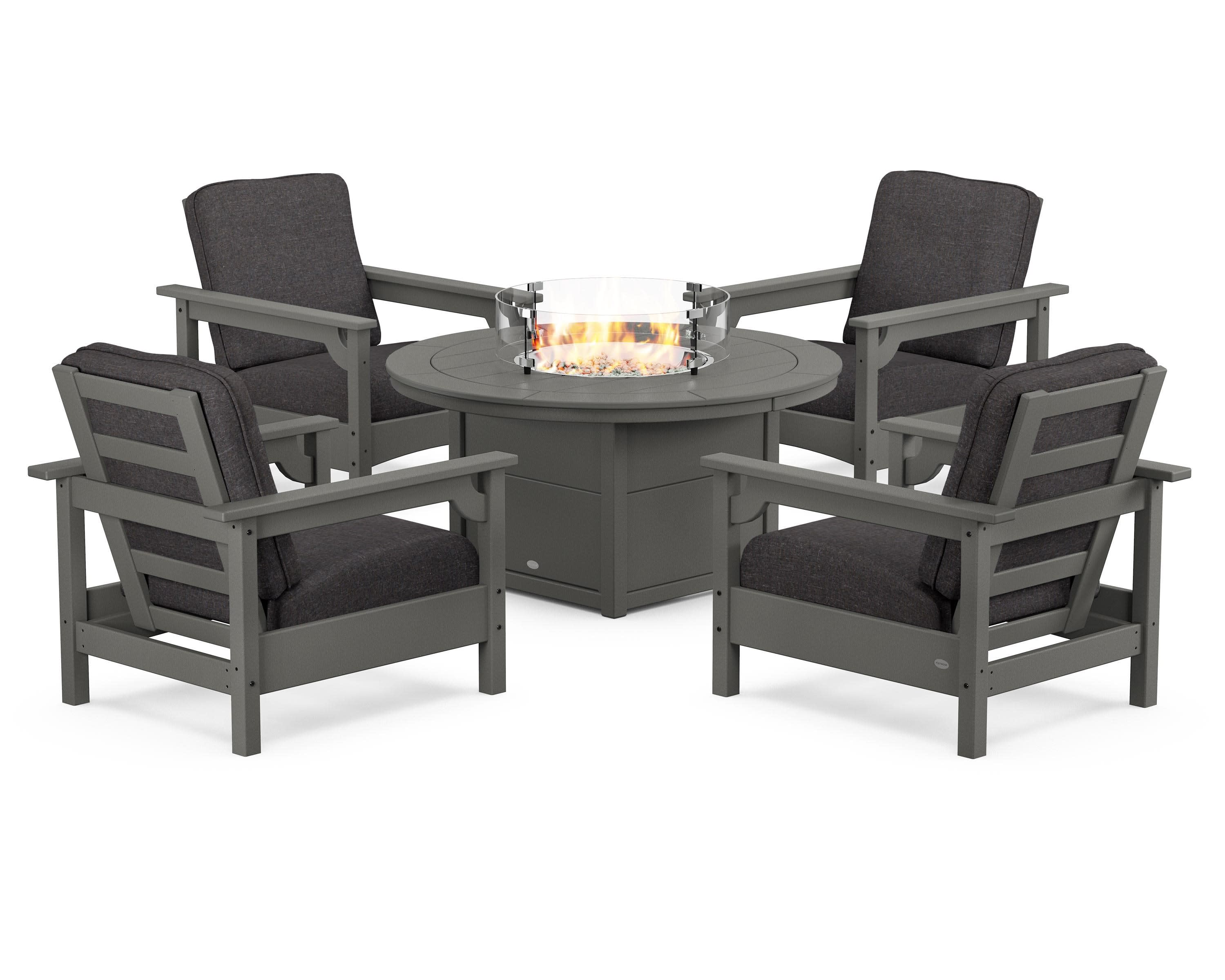 Club 5-Piece Conversation Set with Fire Pit Table - Image 152