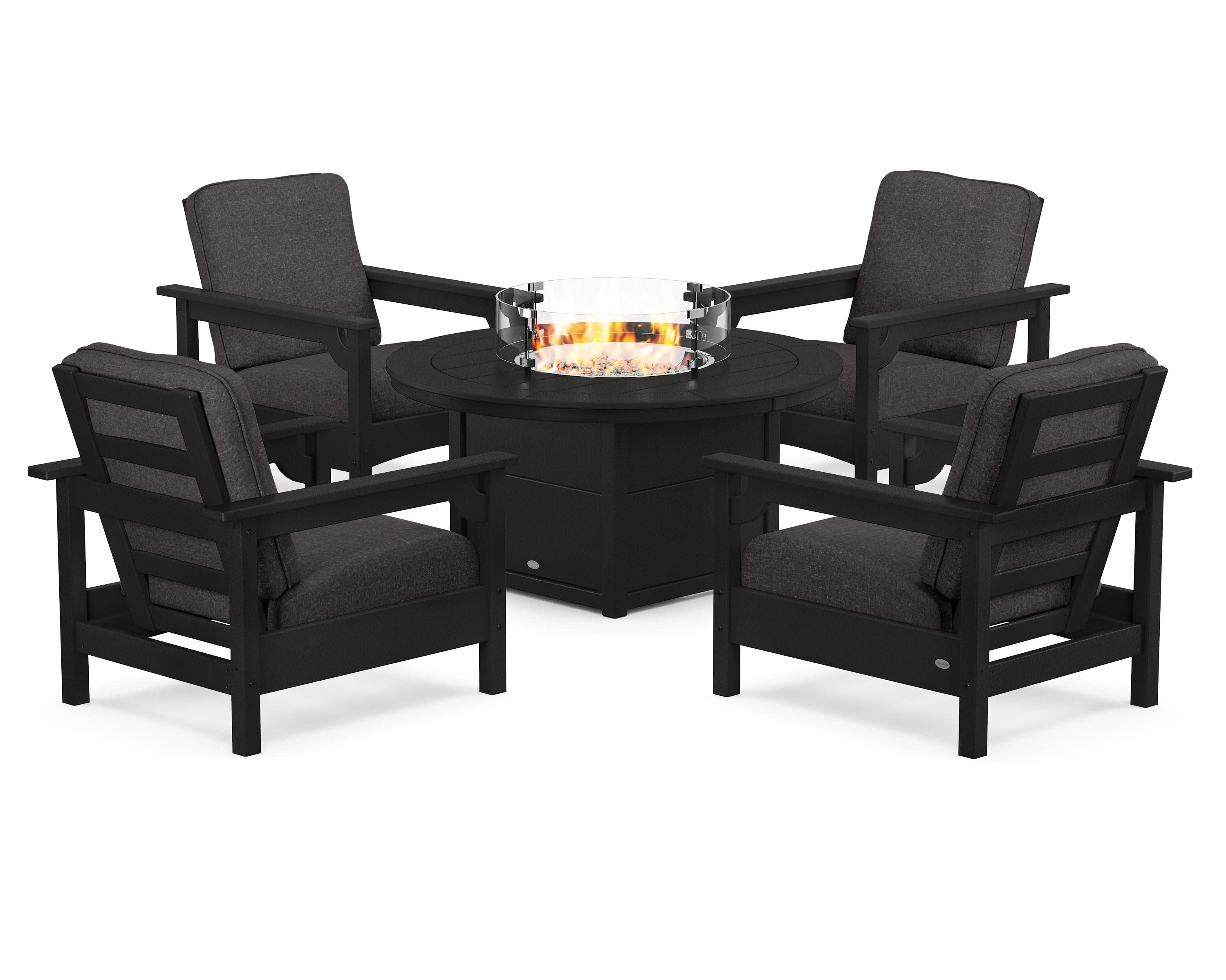 Club 5-Piece Conversation Set with Fire Pit Table - Image 154