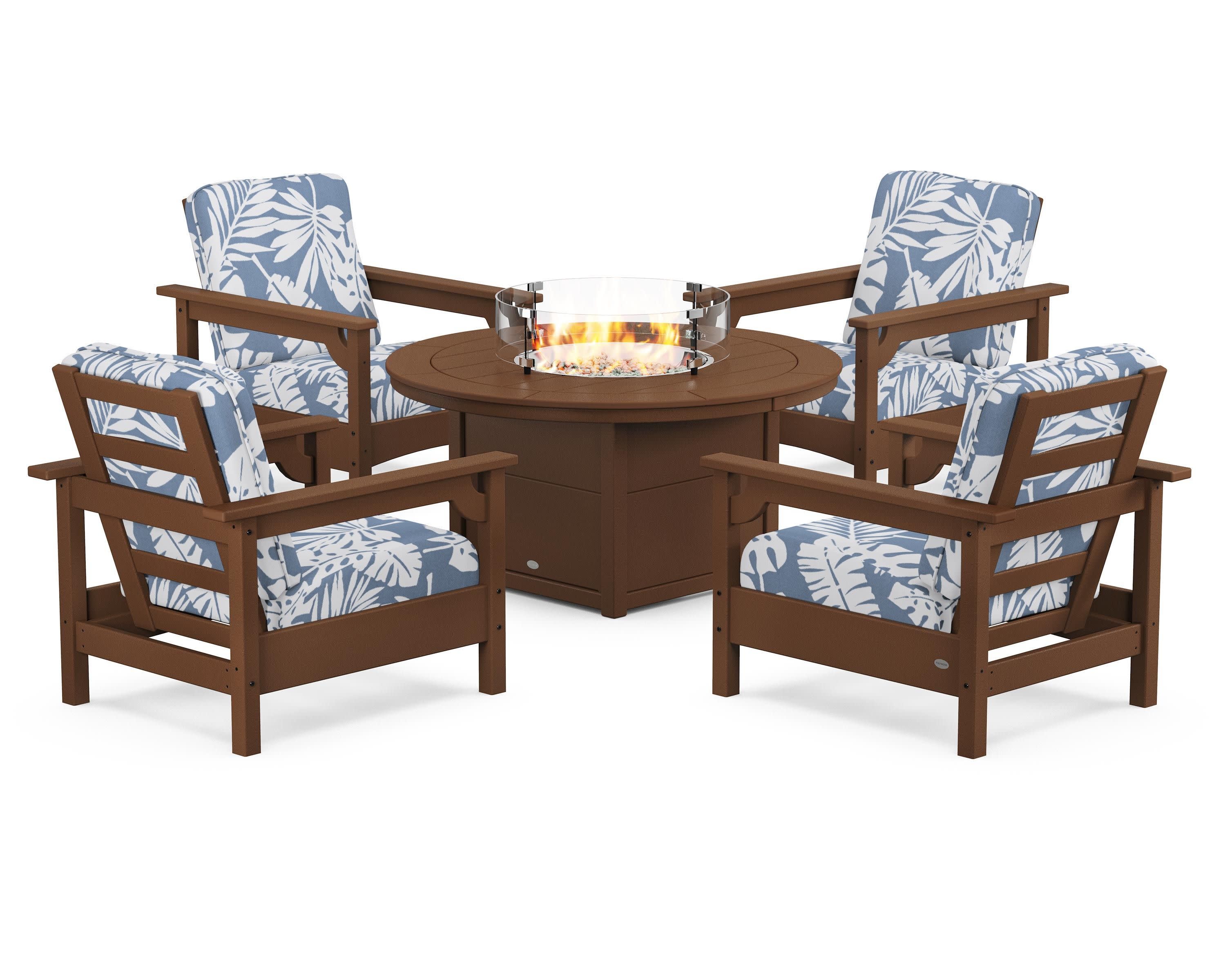 Club 5-Piece Conversation Set with Fire Pit Table - Image 155