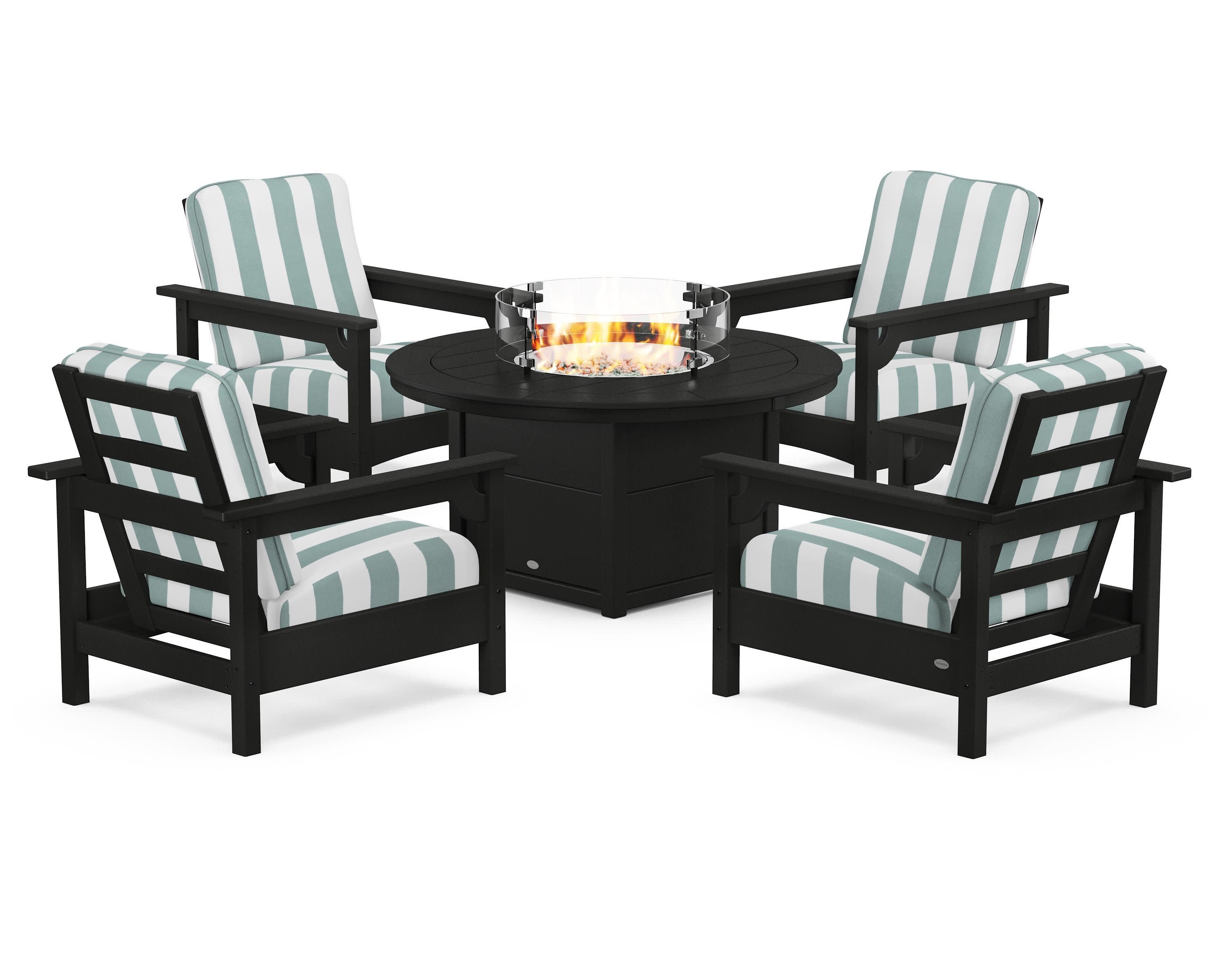 Club 5-Piece Conversation Set with Fire Pit Table - Image 157