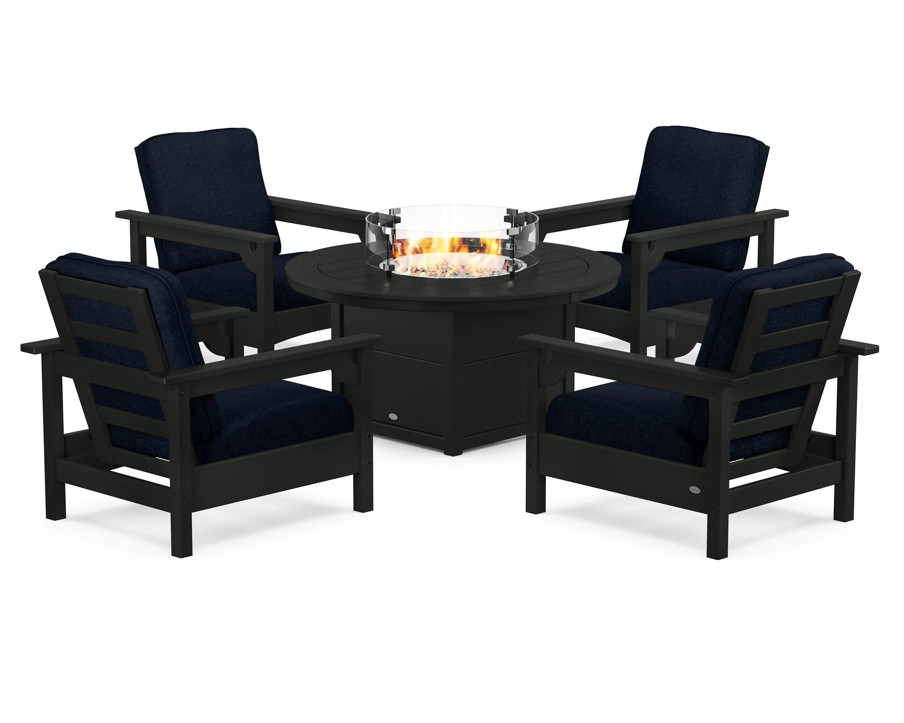 Club 5-Piece Conversation Set with Fire Pit Table - Image 160