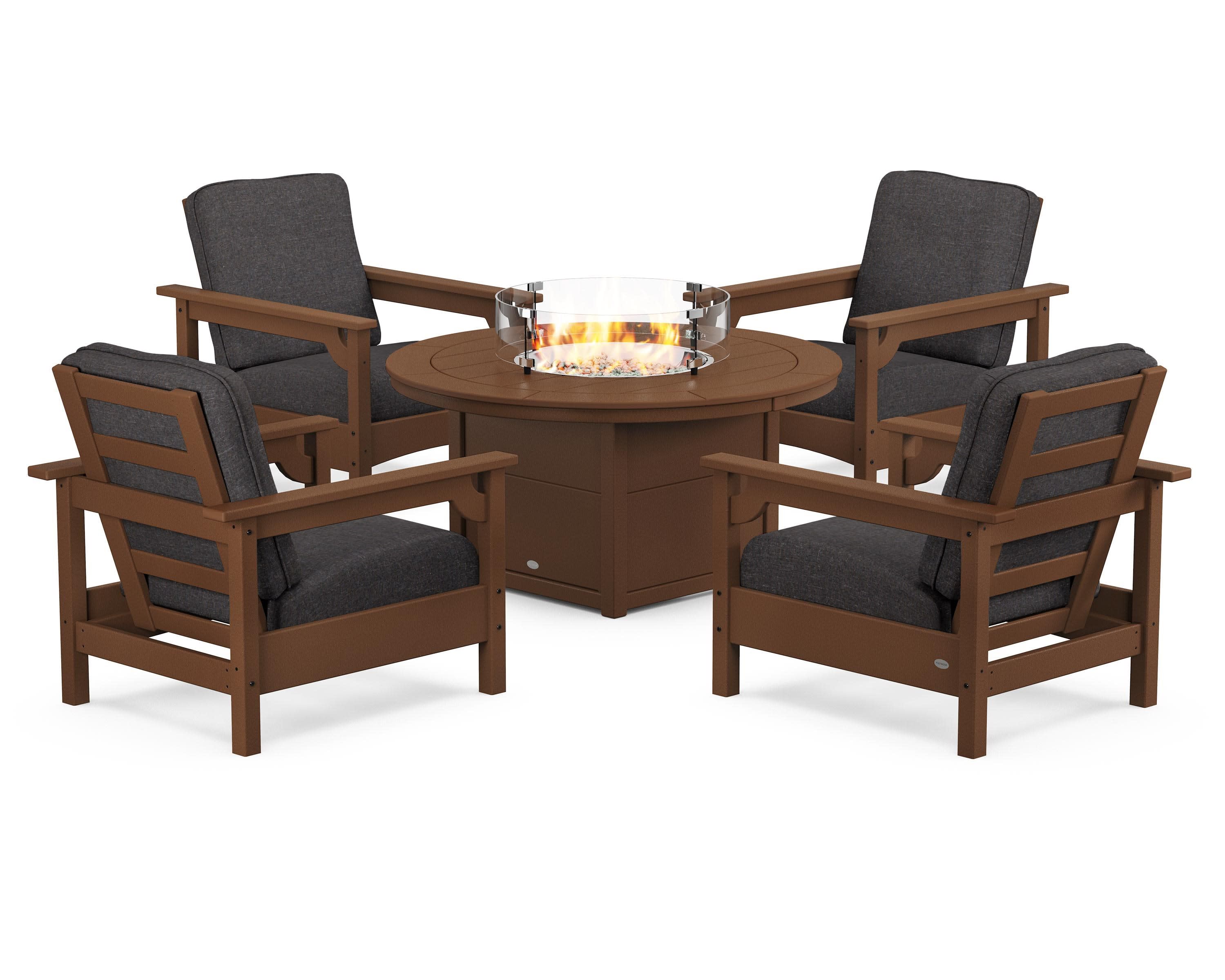 Club 5-Piece Conversation Set with Fire Pit Table - Image 162