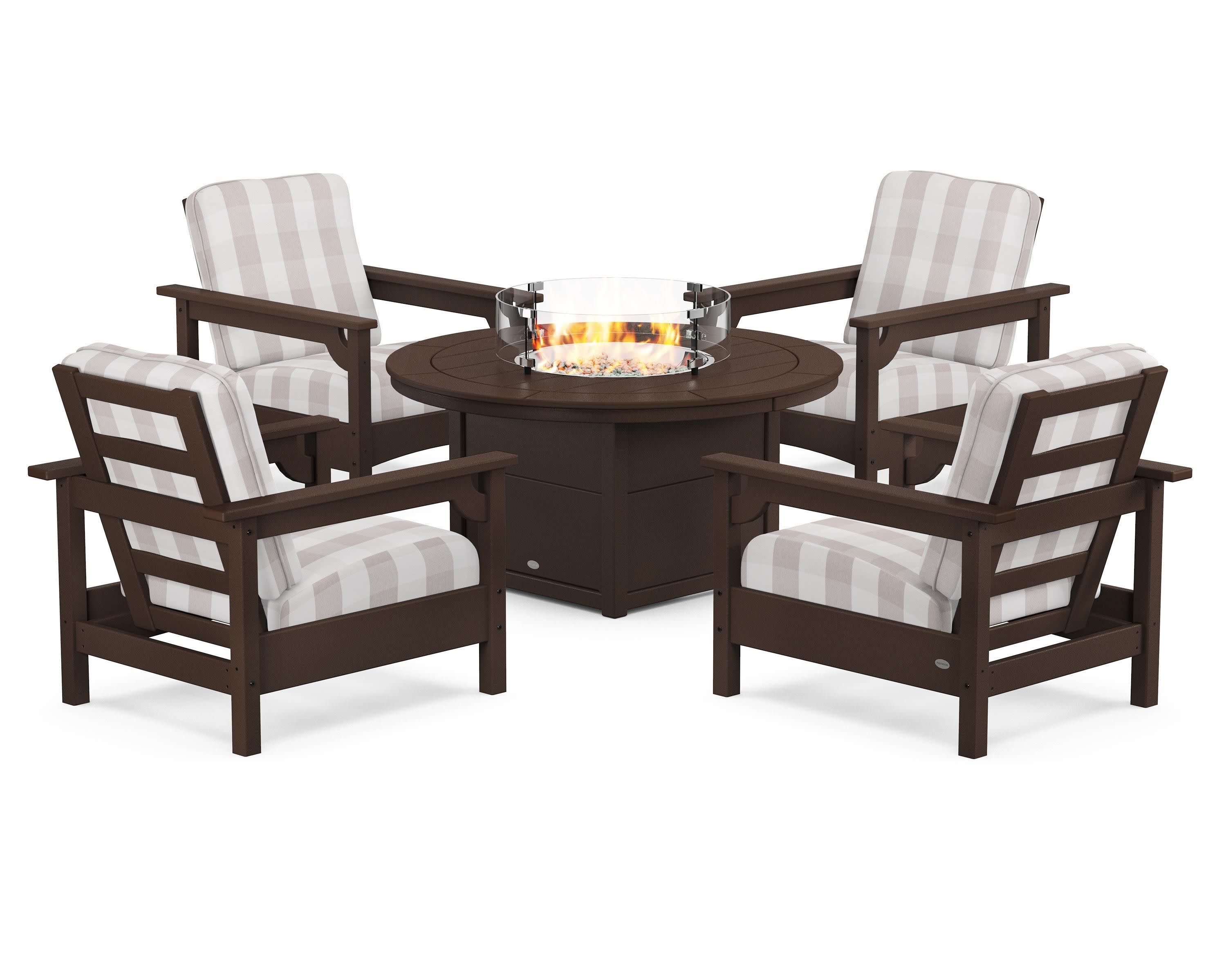 Club 5-Piece Conversation Set with Fire Pit Table - Image 166
