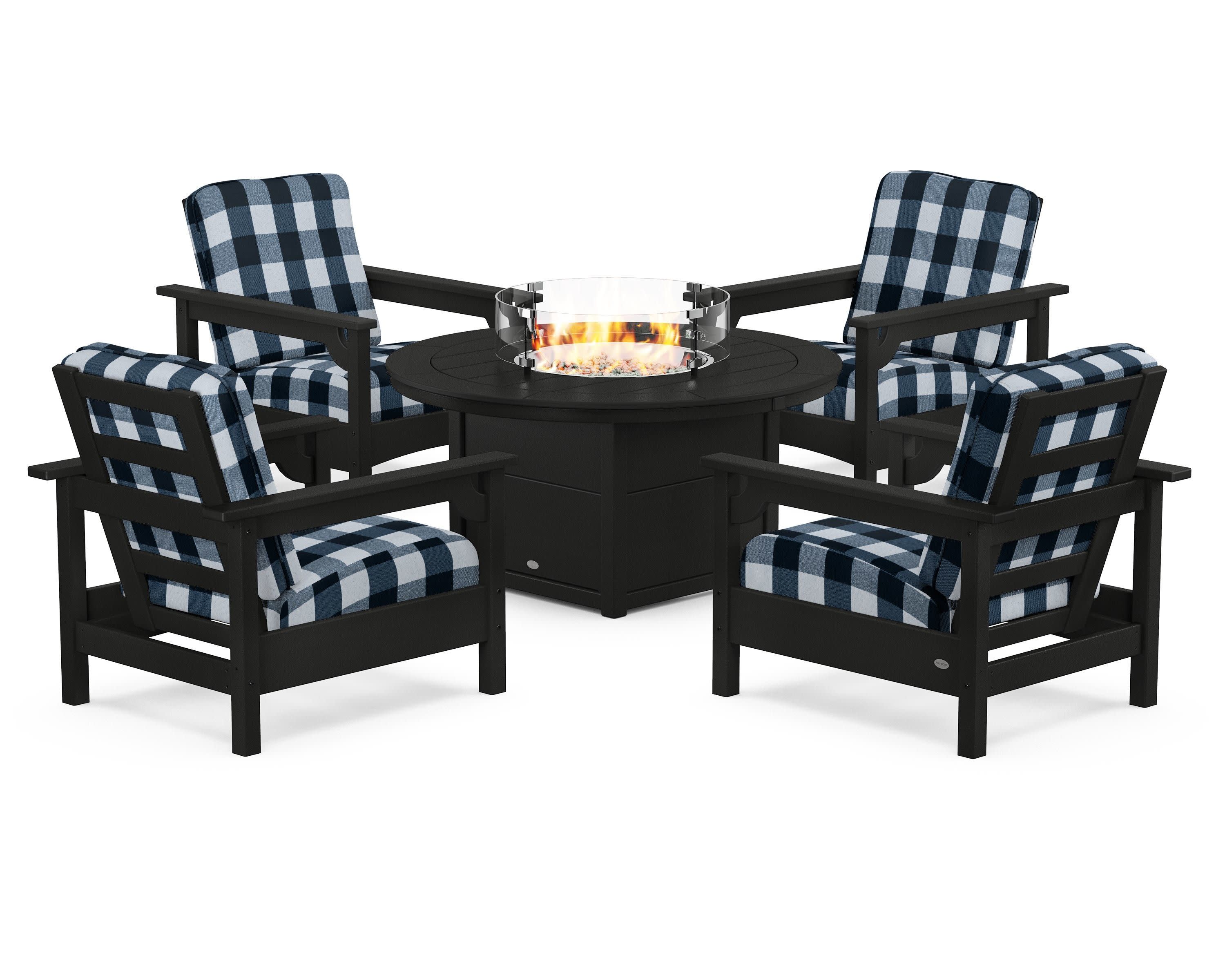 Club 5-Piece Conversation Set with Fire Pit Table - Image 172