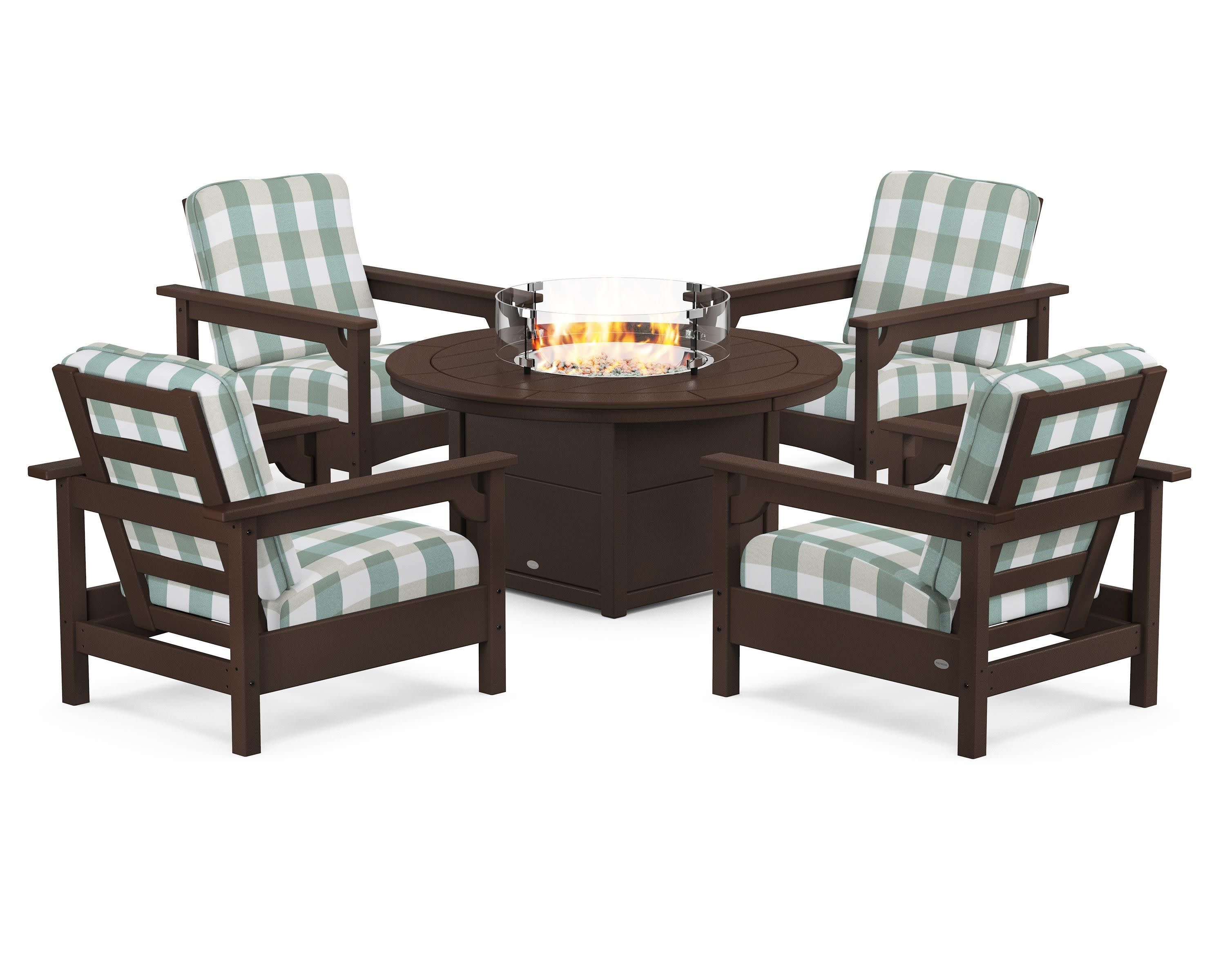 Club 5-Piece Conversation Set with Fire Pit Table - Image 173