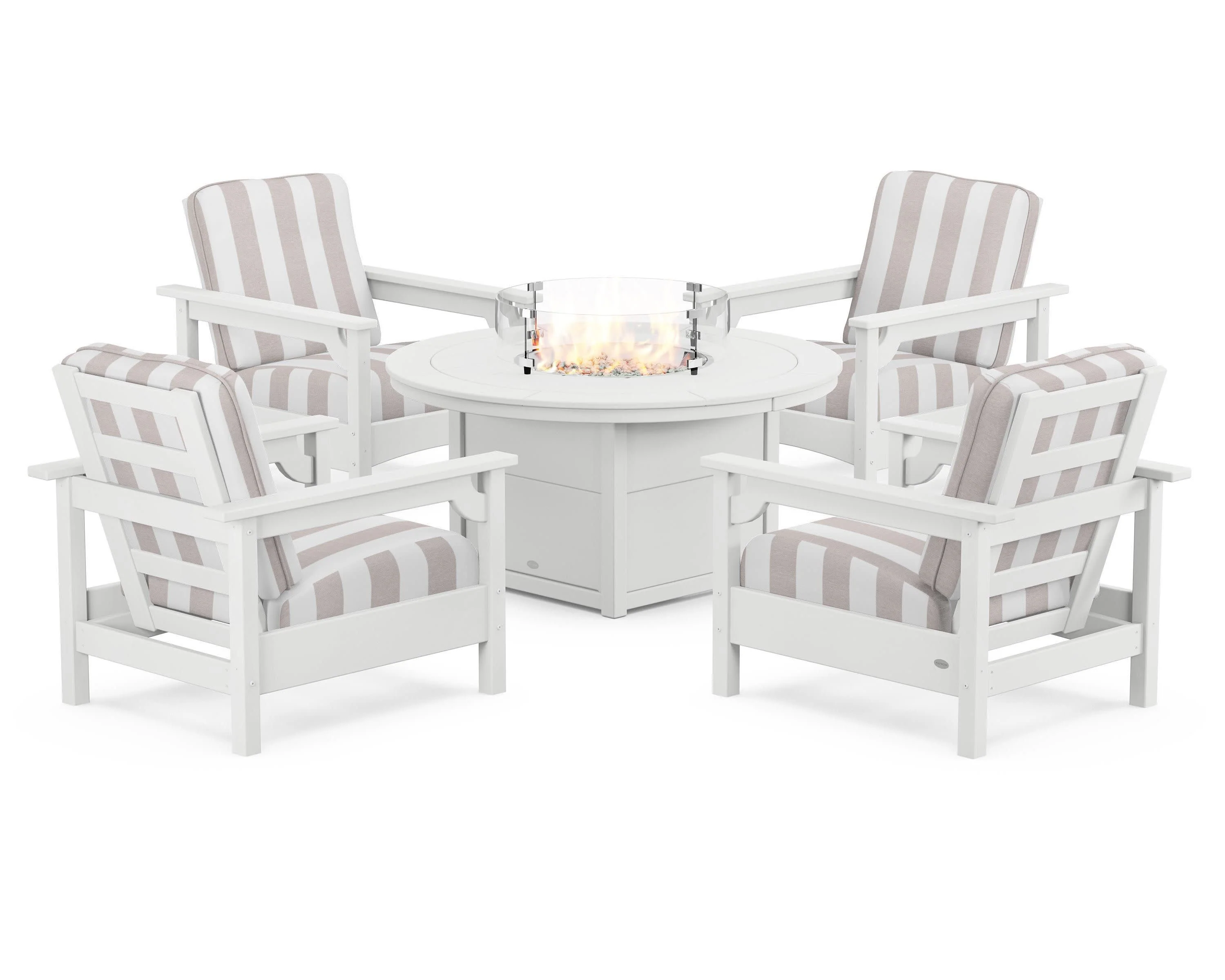 Club 5-Piece Conversation Set with Fire Pit Table - Image 175