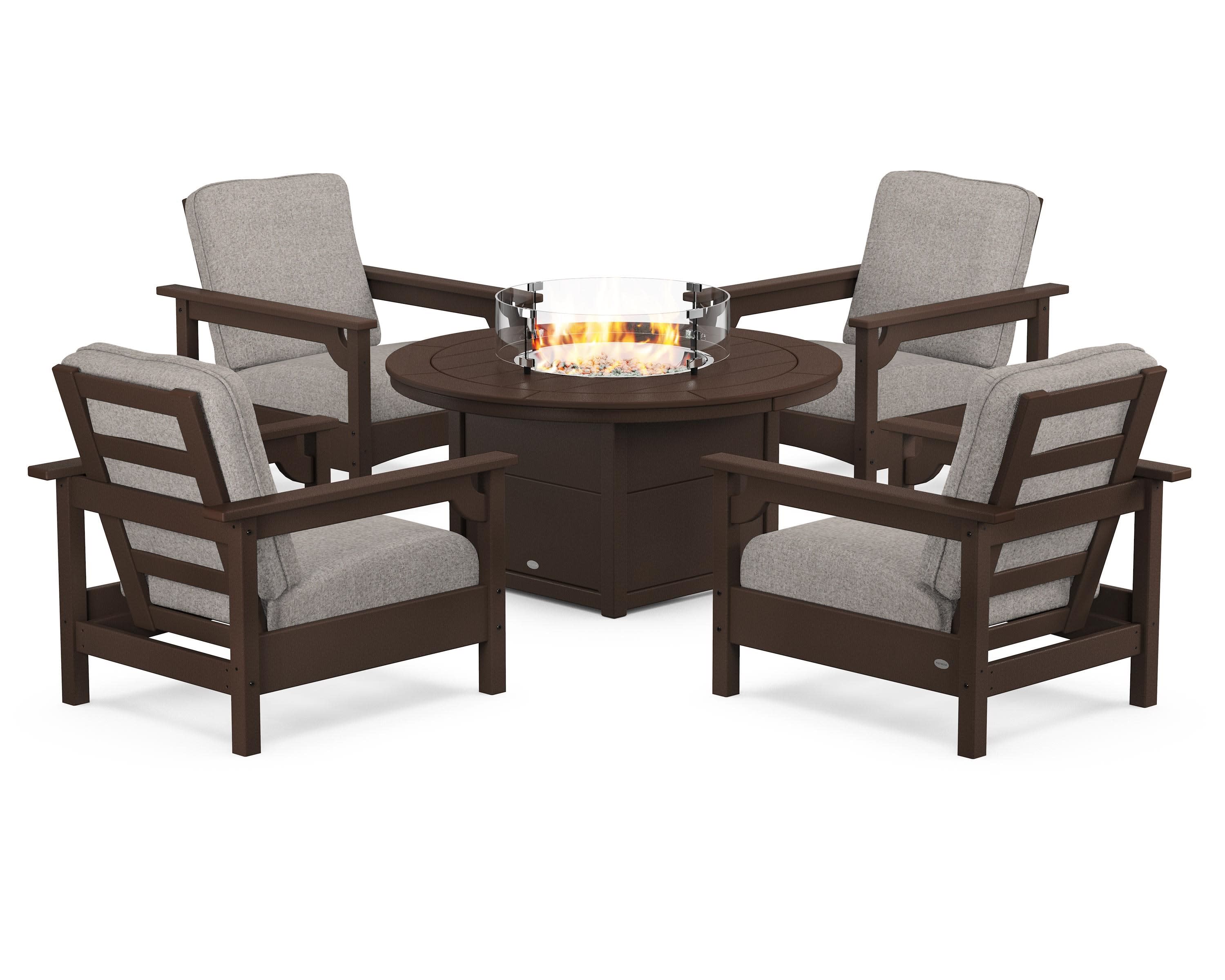 Club 5-Piece Conversation Set with Fire Pit Table - Image 179