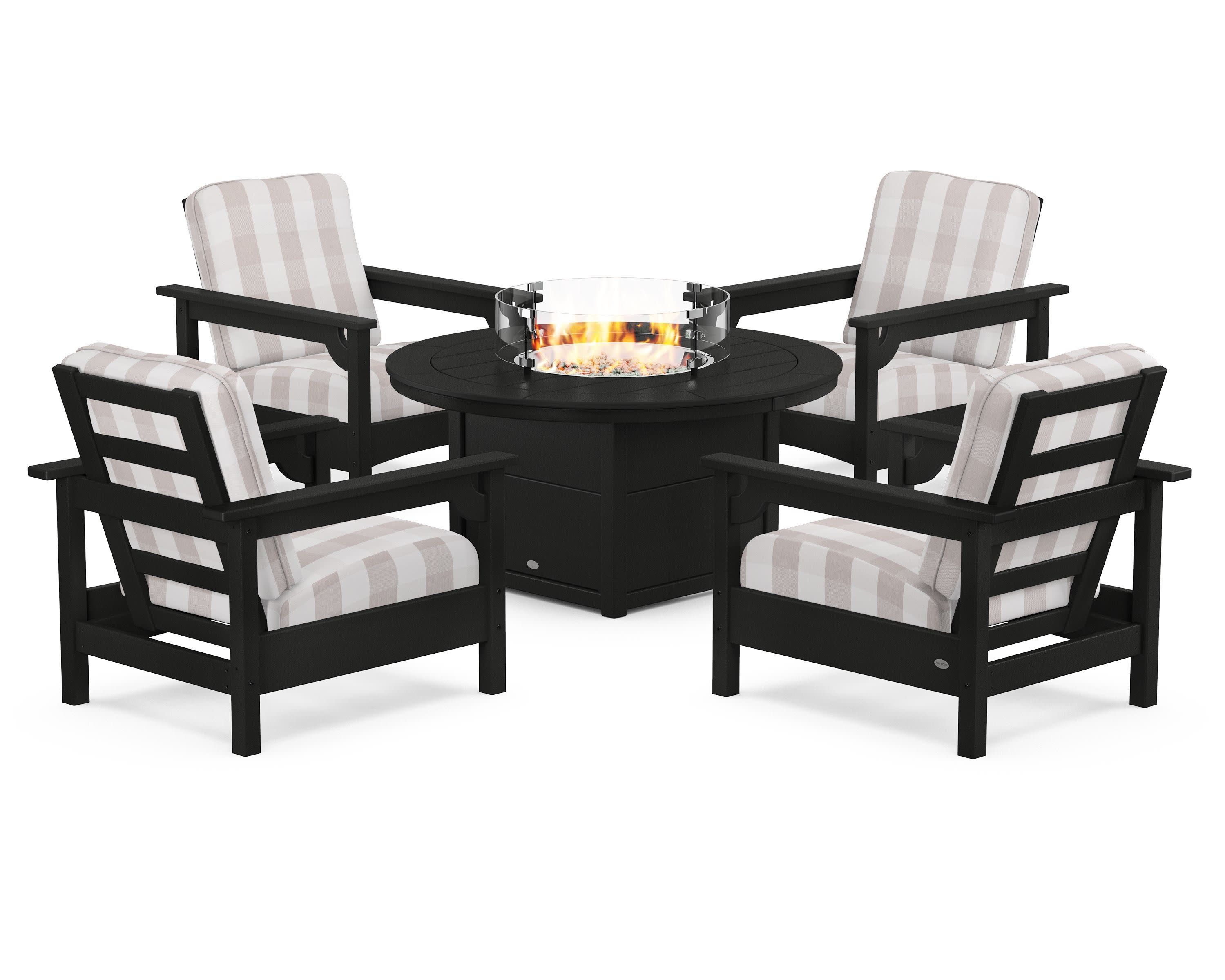 Club 5-Piece Conversation Set with Fire Pit Table - Image 181