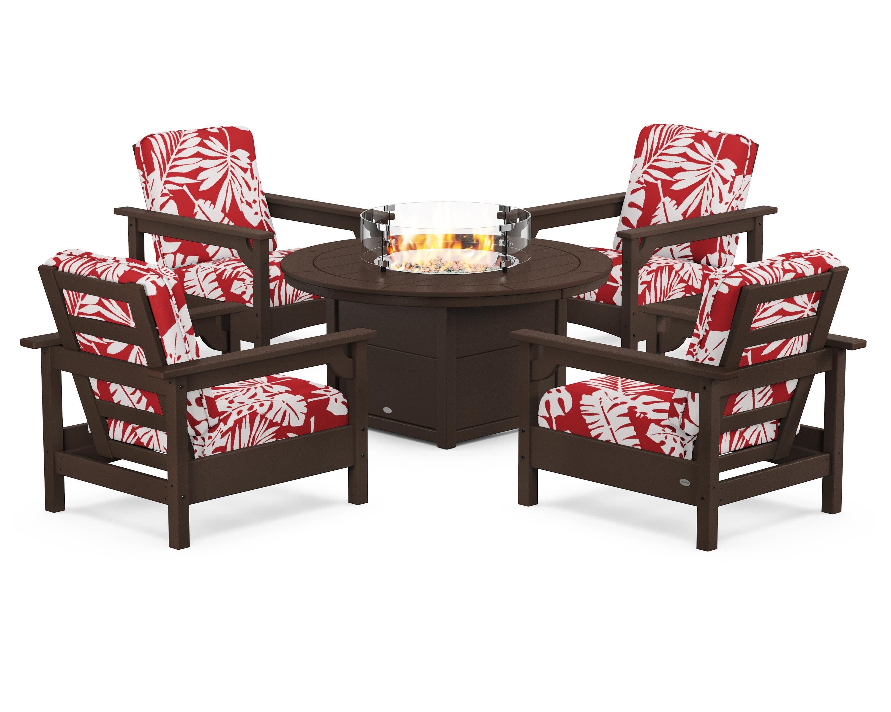 Club 5-Piece Conversation Set with Fire Pit Table - Image 183