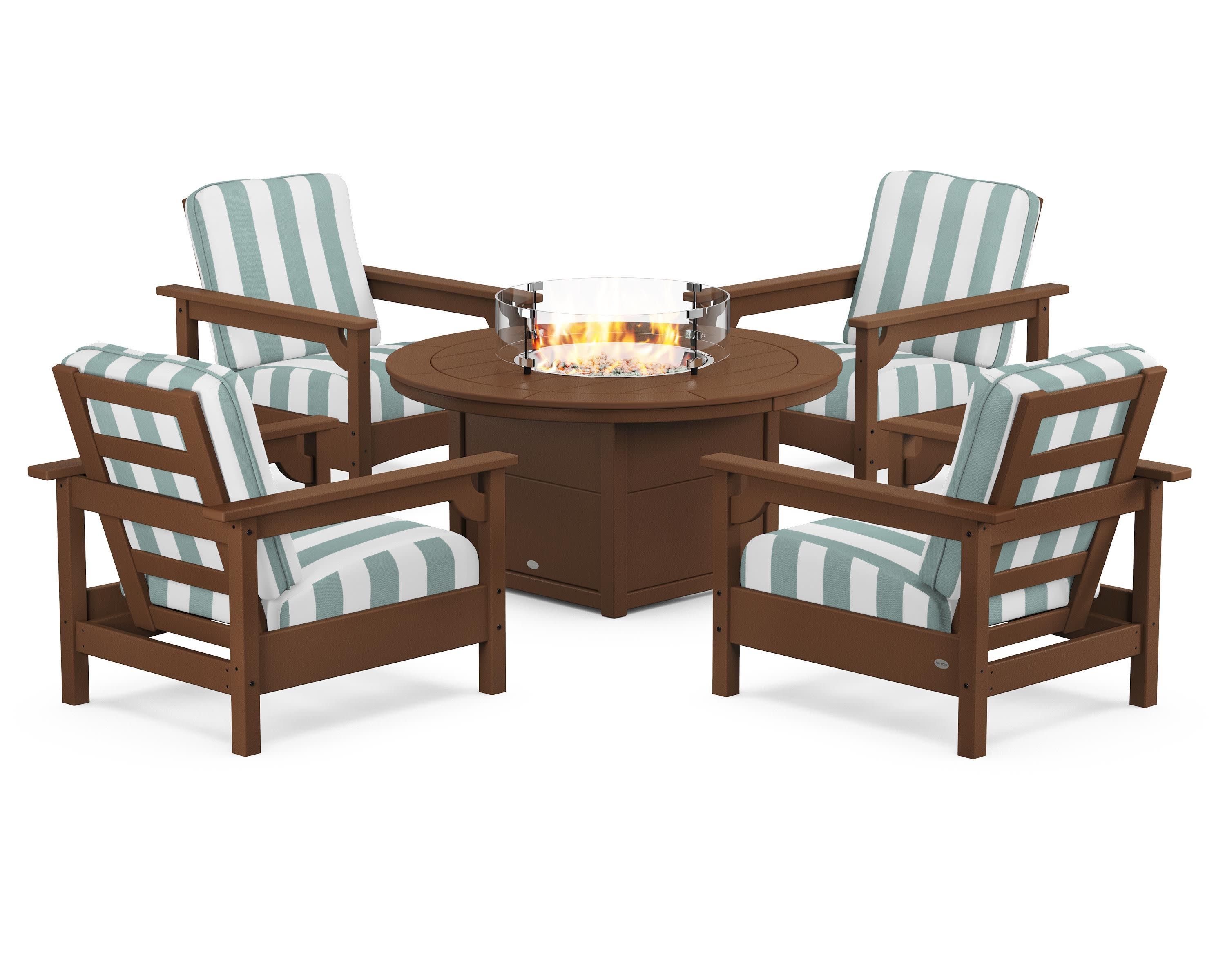Club 5-Piece Conversation Set with Fire Pit Table - Image 191