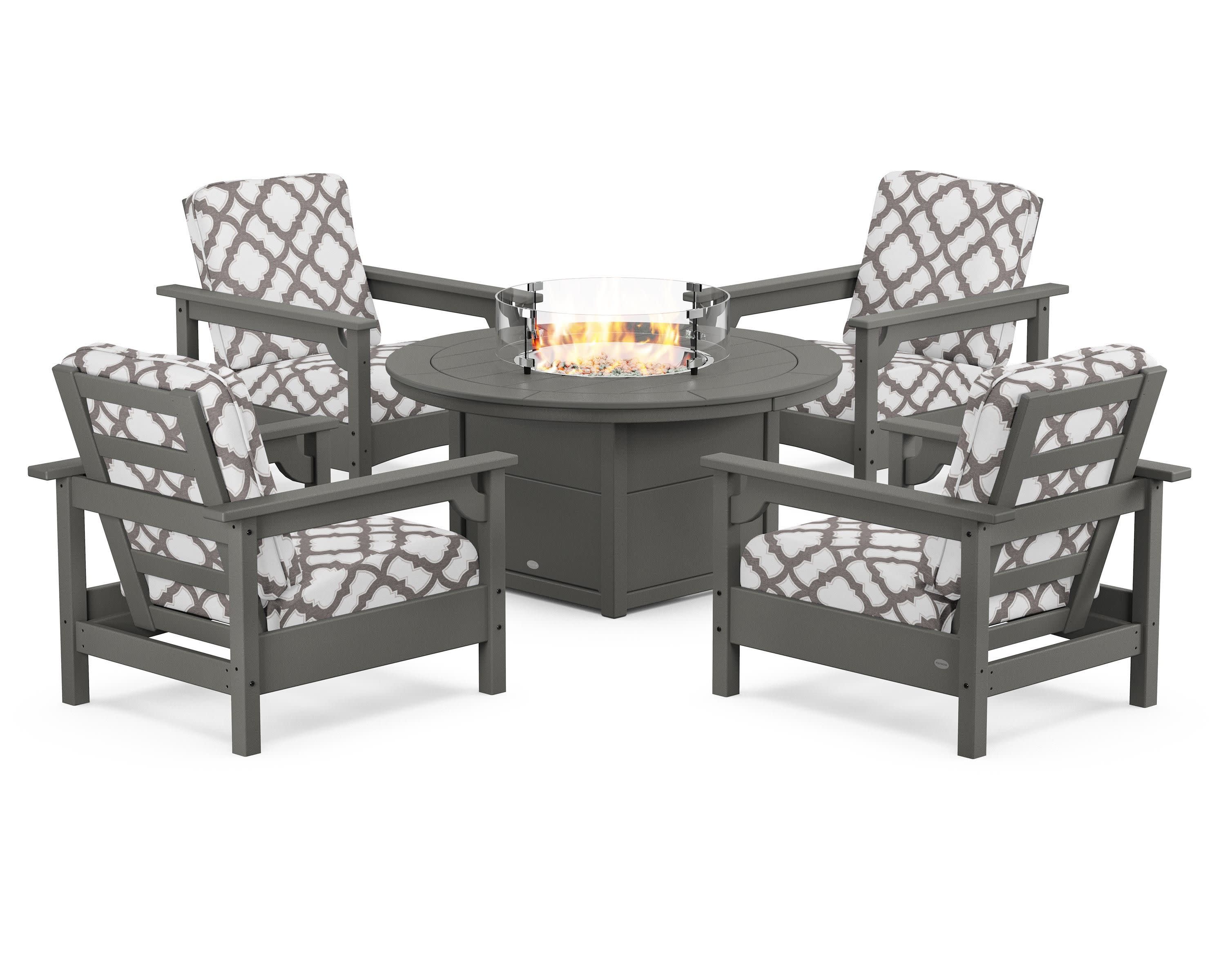 Club 5-Piece Conversation Set with Fire Pit Table - Image 193