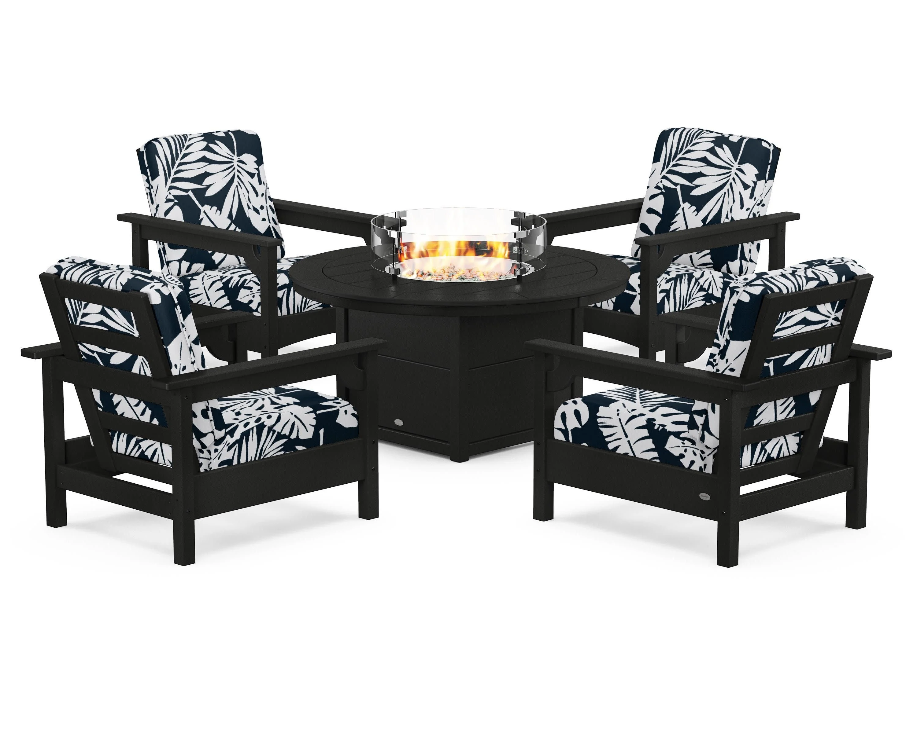 Club 5-Piece Conversation Set with Fire Pit Table - Image 194