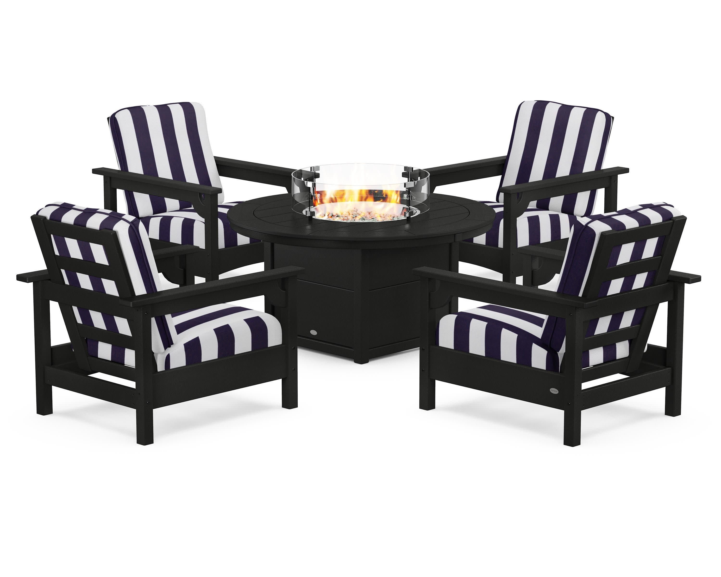 Club 5-Piece Conversation Set with Fire Pit Table - Image 195