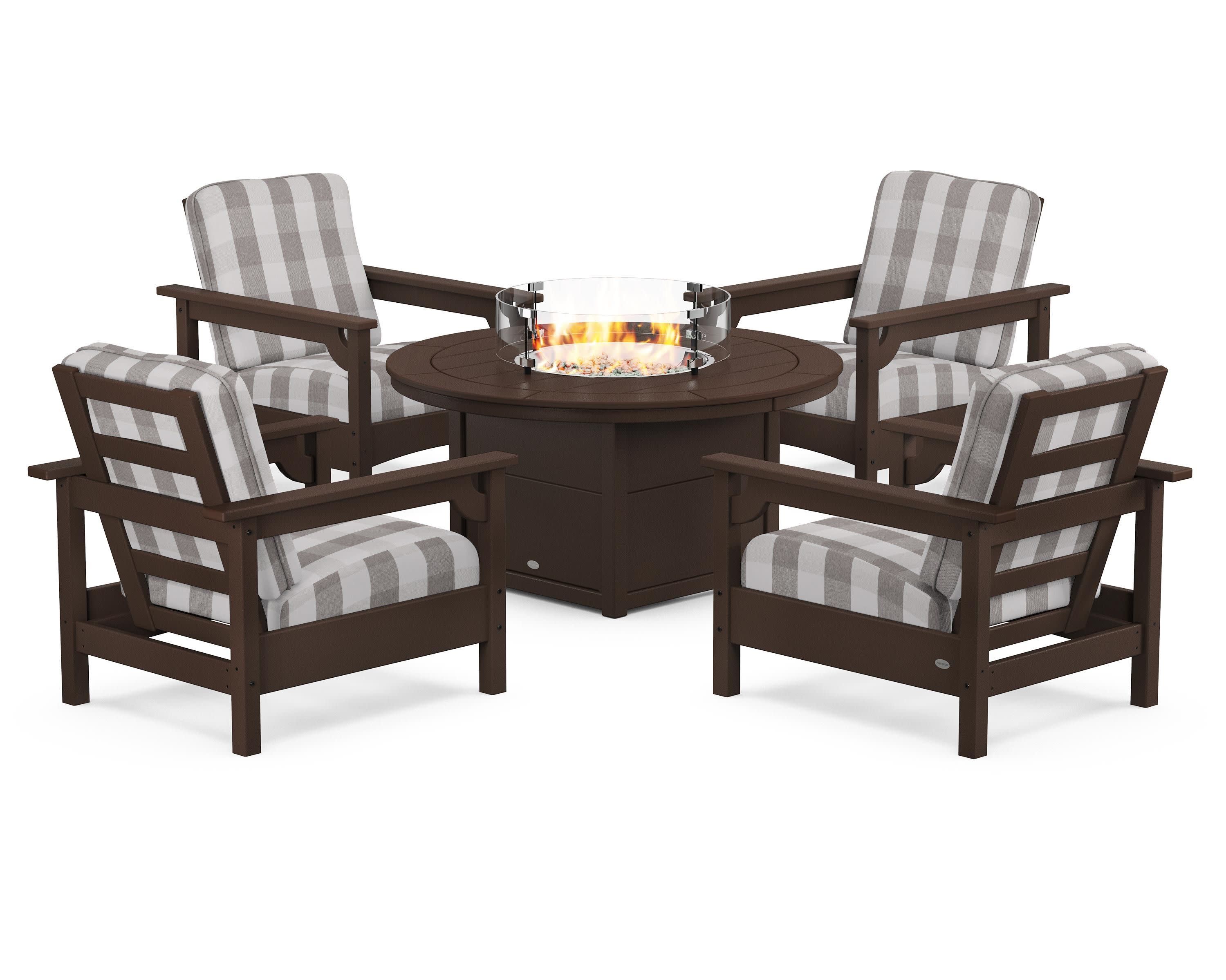 Club 5-Piece Conversation Set with Fire Pit Table - Image 197