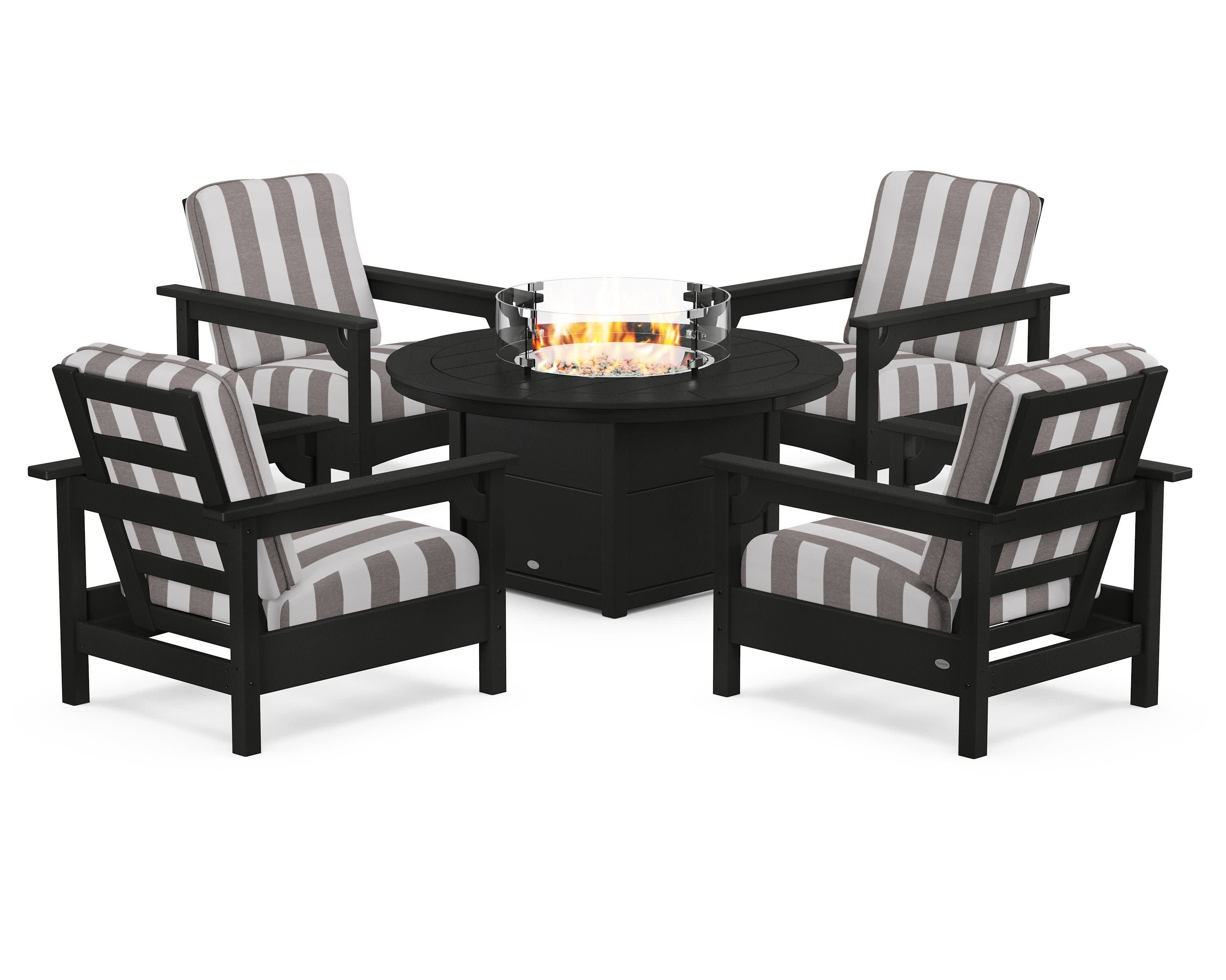 Club 5-Piece Conversation Set with Fire Pit Table - Image 20