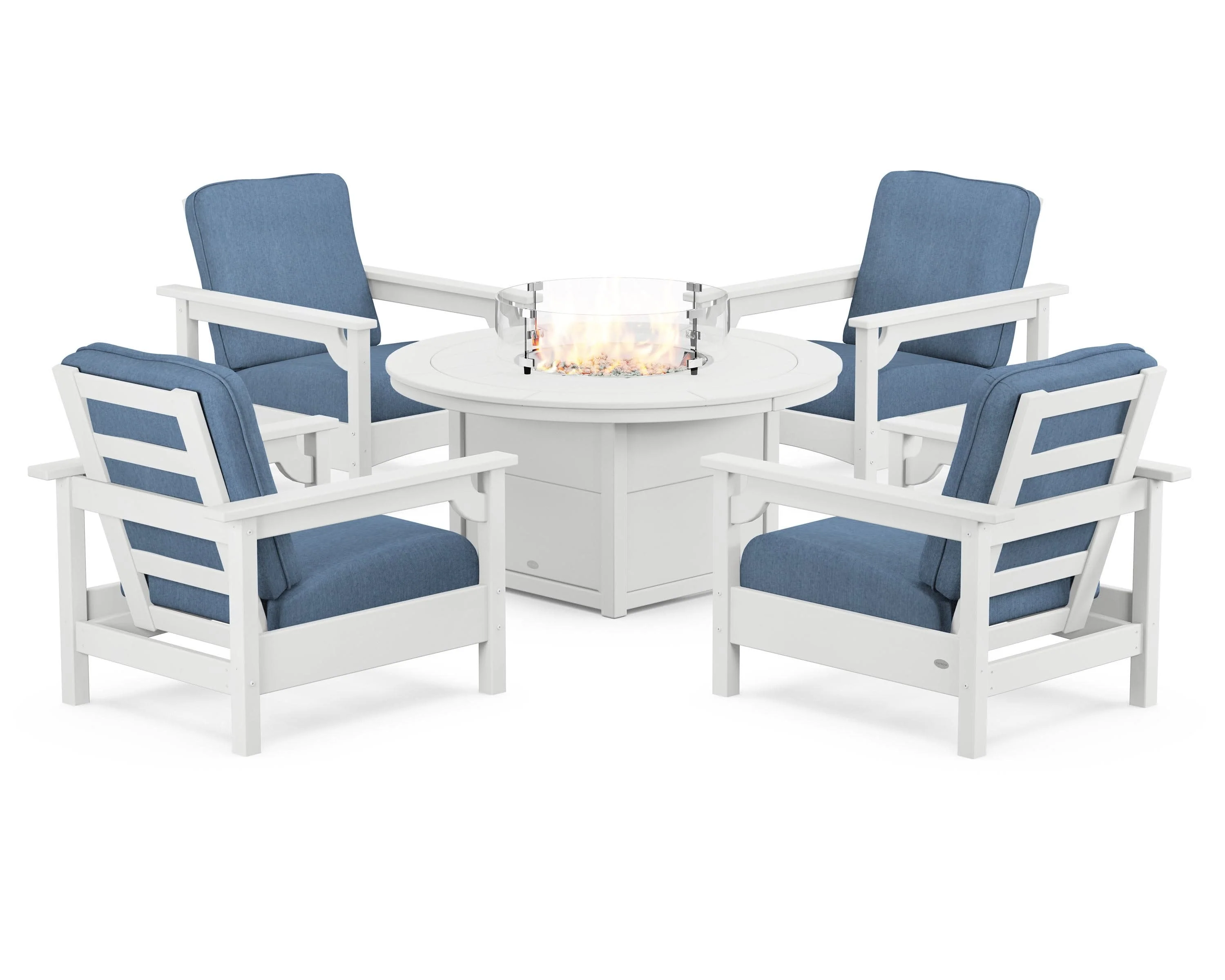 Club 5-Piece Conversation Set with Fire Pit Table - Image 202