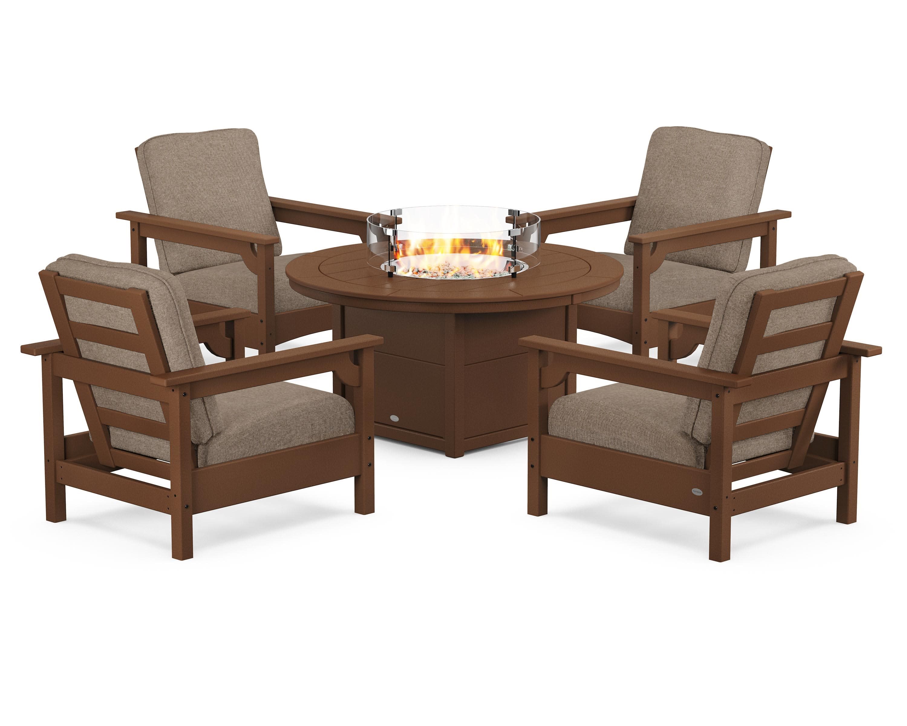 Club 5-Piece Conversation Set with Fire Pit Table - Image 204