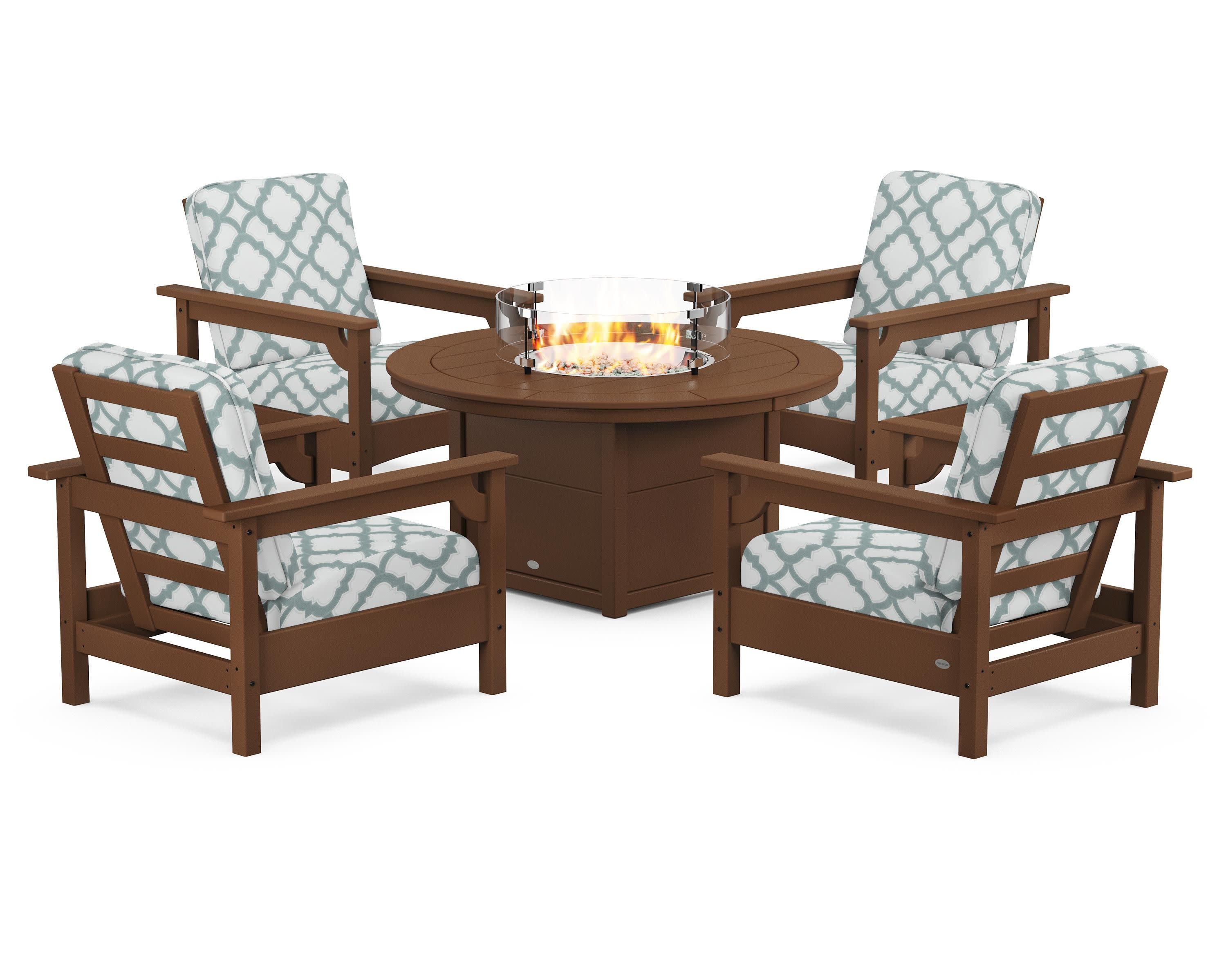 Club 5-Piece Conversation Set with Fire Pit Table - Image 206