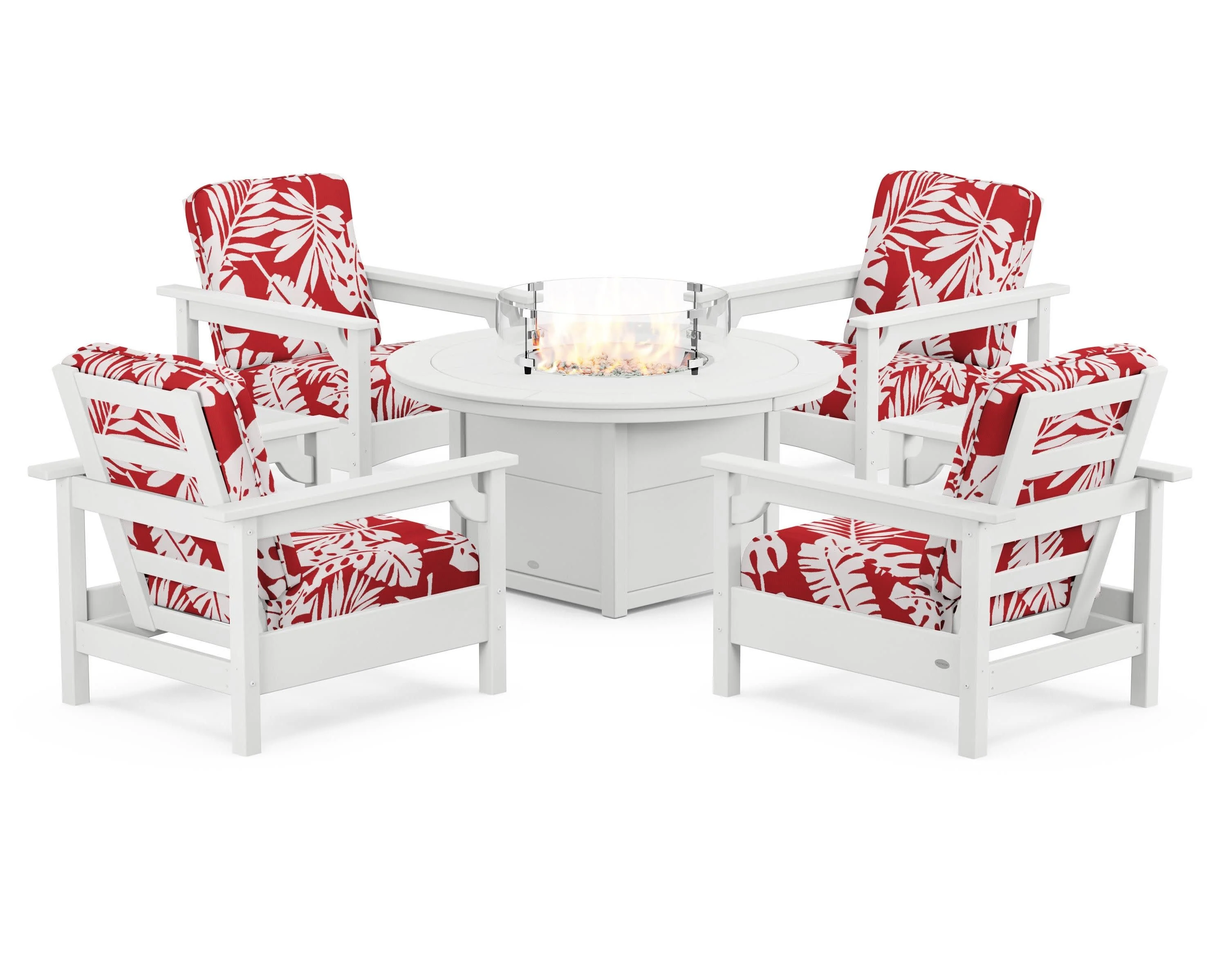 Club 5-Piece Conversation Set with Fire Pit Table - Image 21