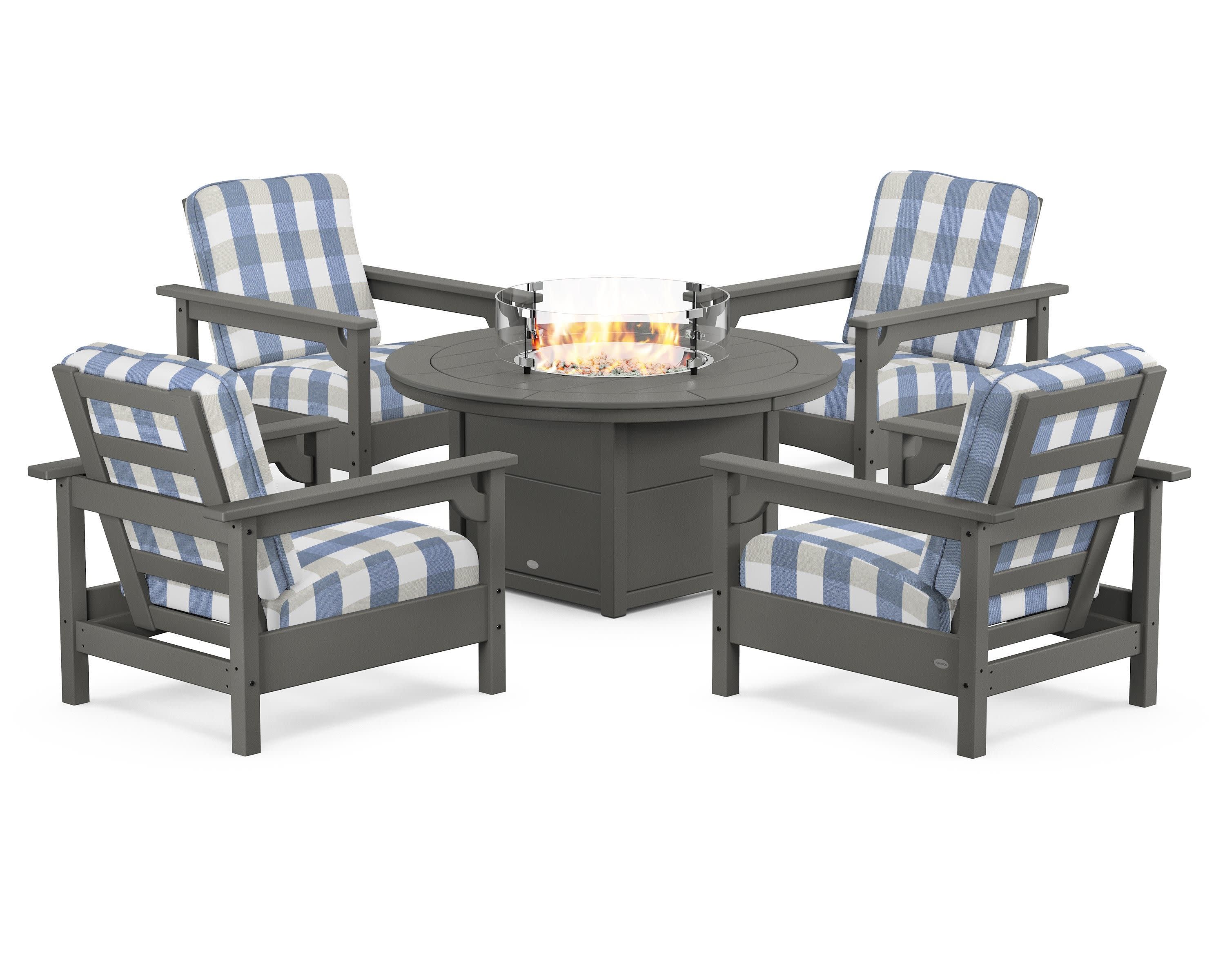 Club 5-Piece Conversation Set with Fire Pit Table - Image 210