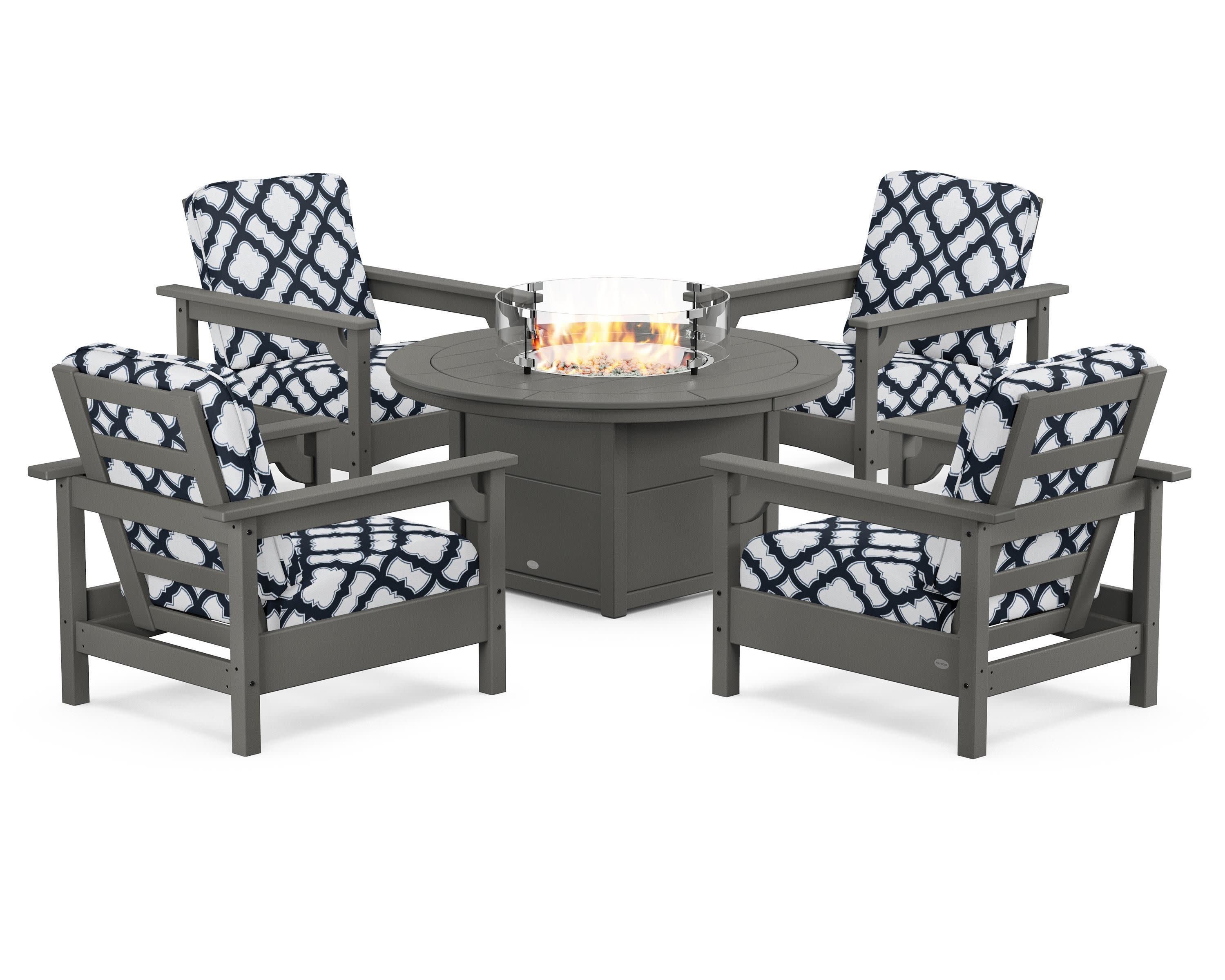 Club 5-Piece Conversation Set with Fire Pit Table - Image 22