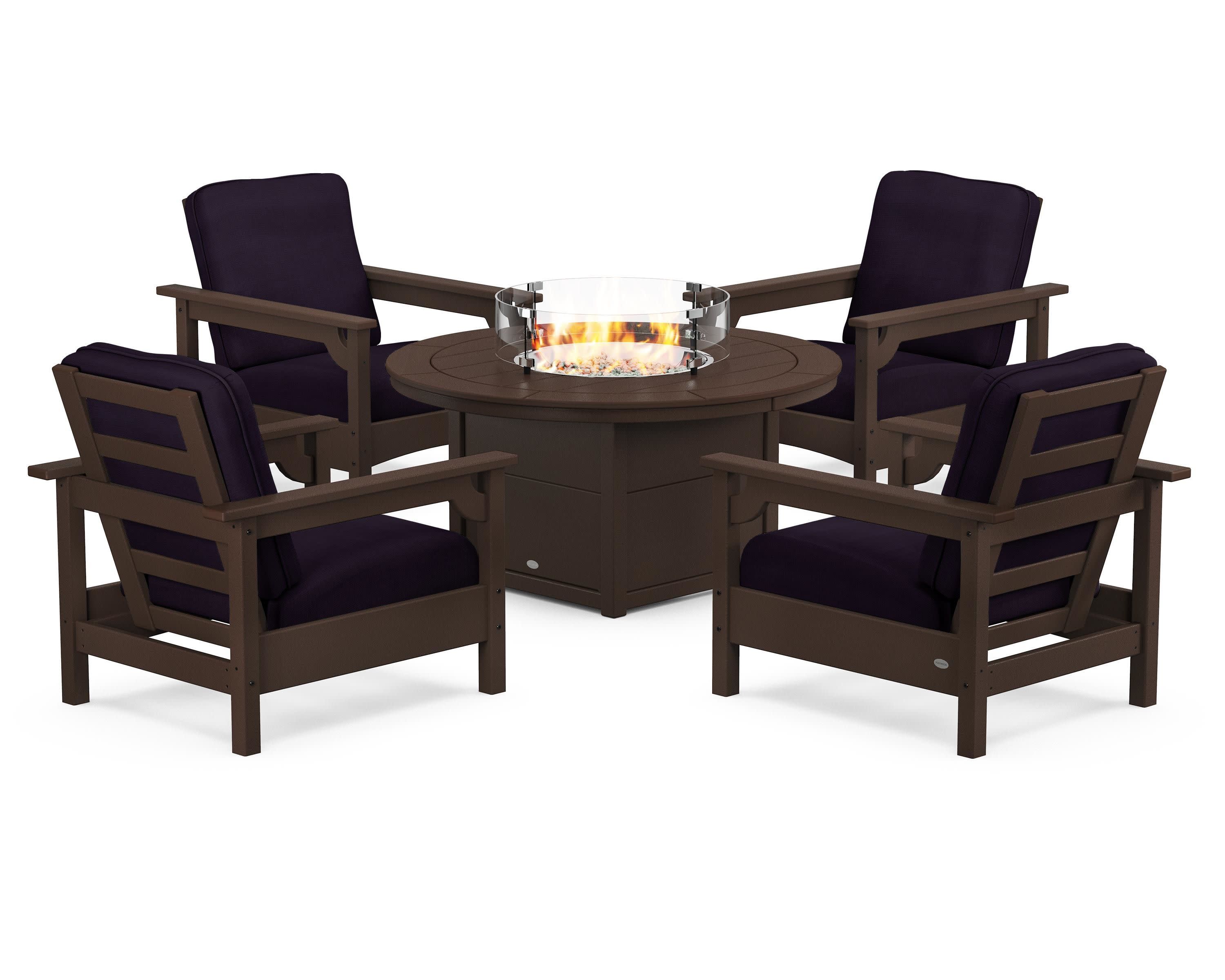 Club 5-Piece Conversation Set with Fire Pit Table - Image 26