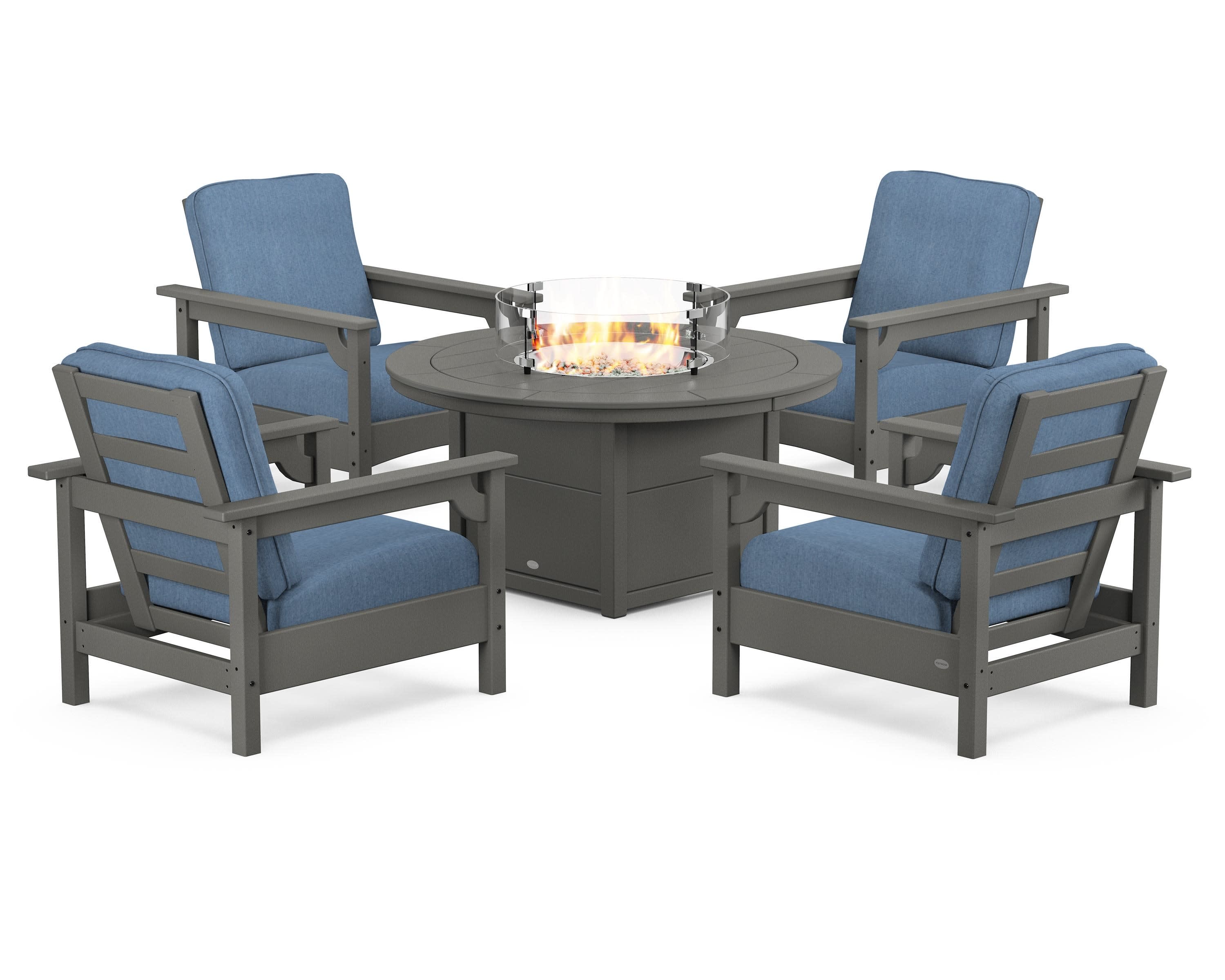 Club 5-Piece Conversation Set with Fire Pit Table - Image 27