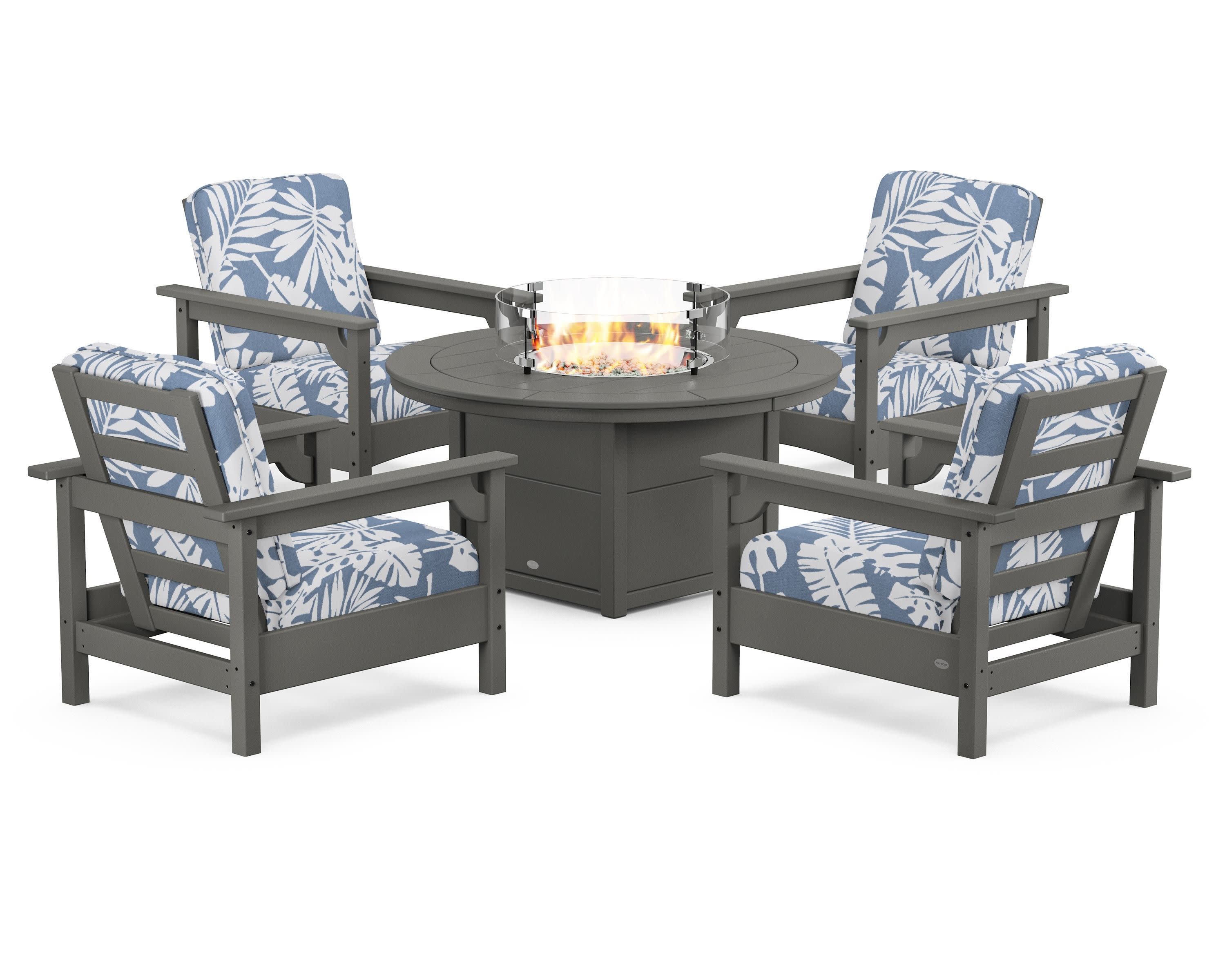Club 5-Piece Conversation Set with Fire Pit Table - Image 29