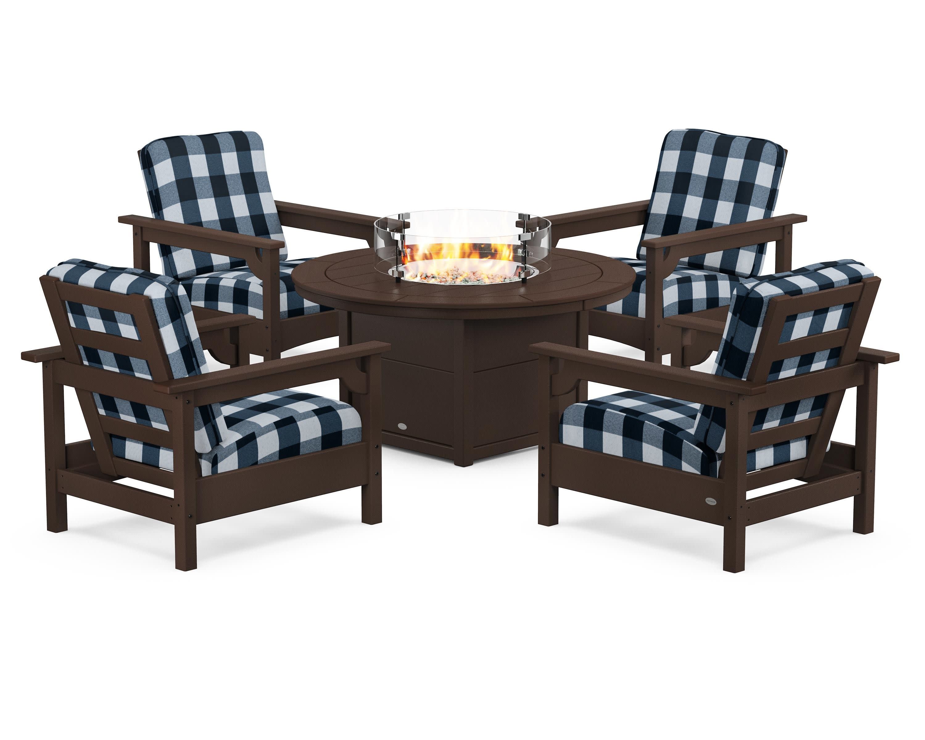 Club 5-Piece Conversation Set with Fire Pit Table - Image 30