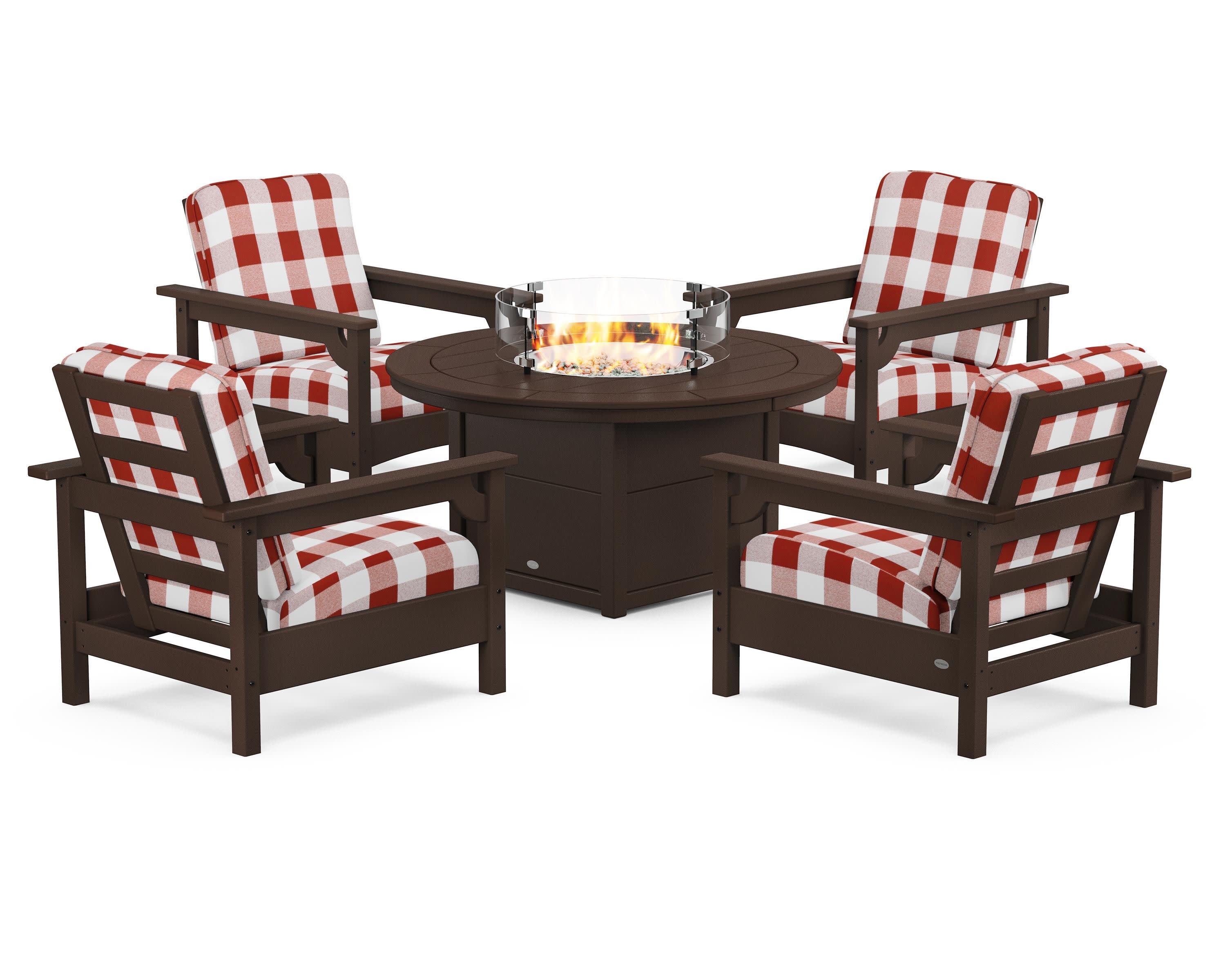 Club 5-Piece Conversation Set with Fire Pit Table - Image 33