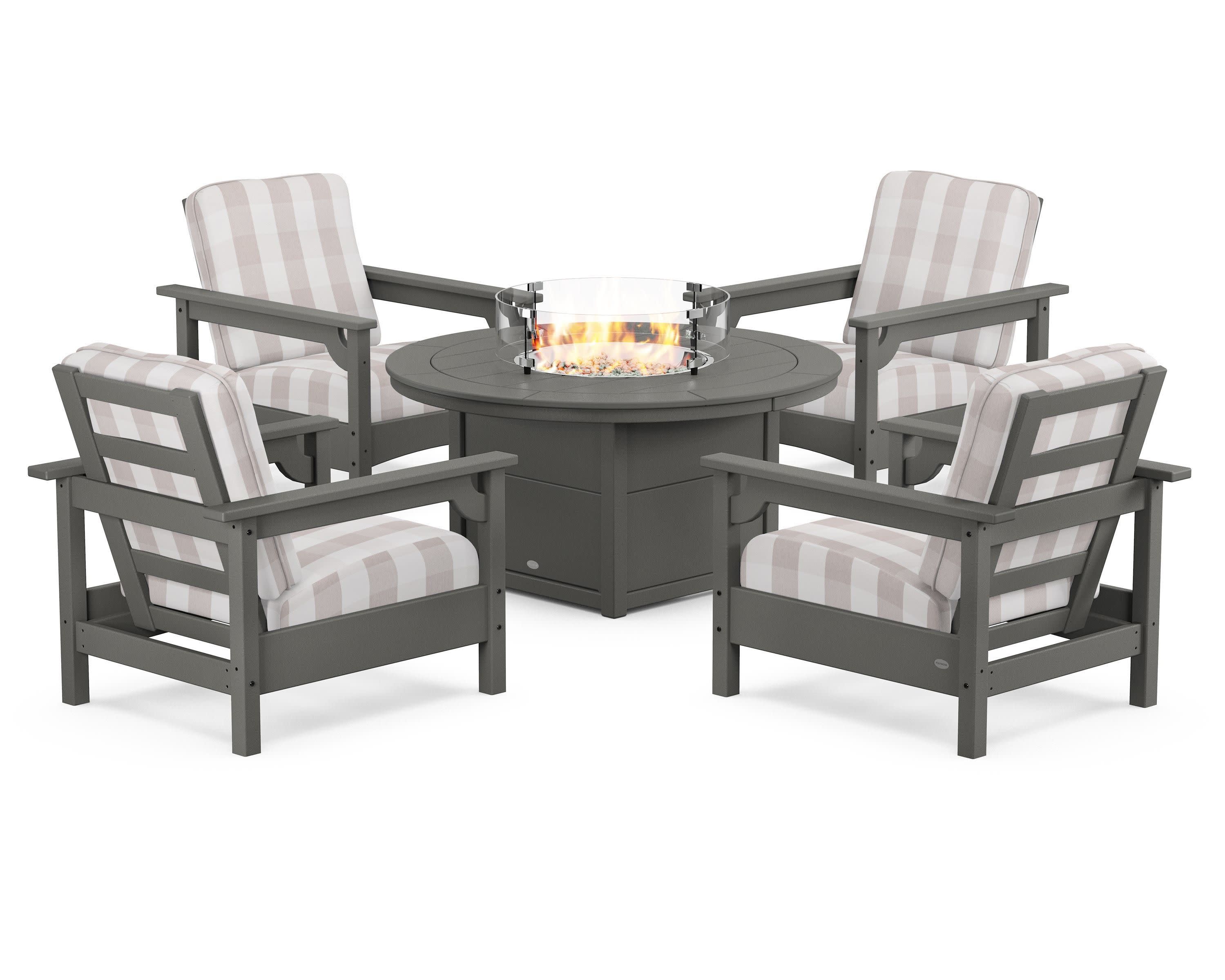 Club 5-Piece Conversation Set with Fire Pit Table - Image 38