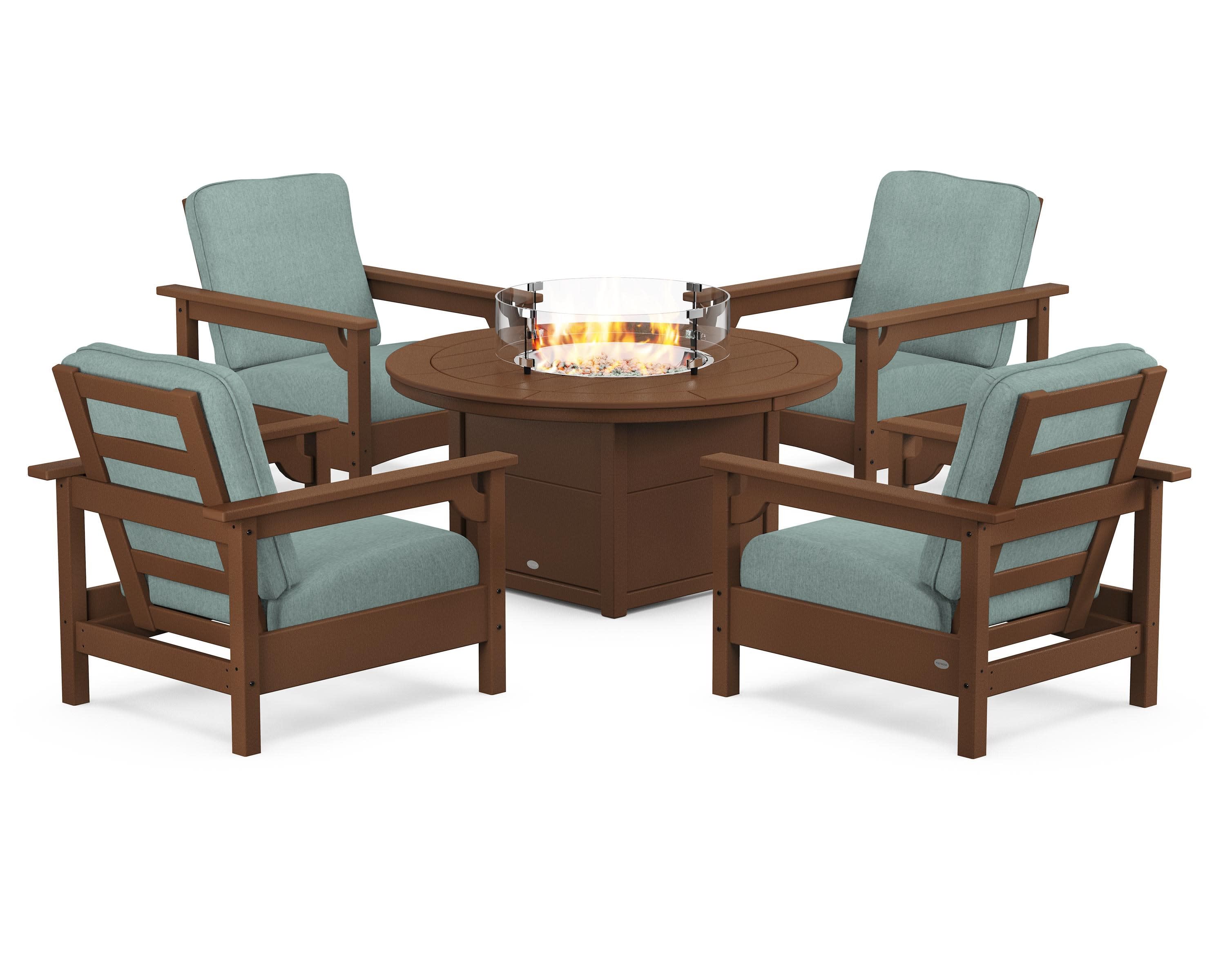 Club 5-Piece Conversation Set with Fire Pit Table - Image 39