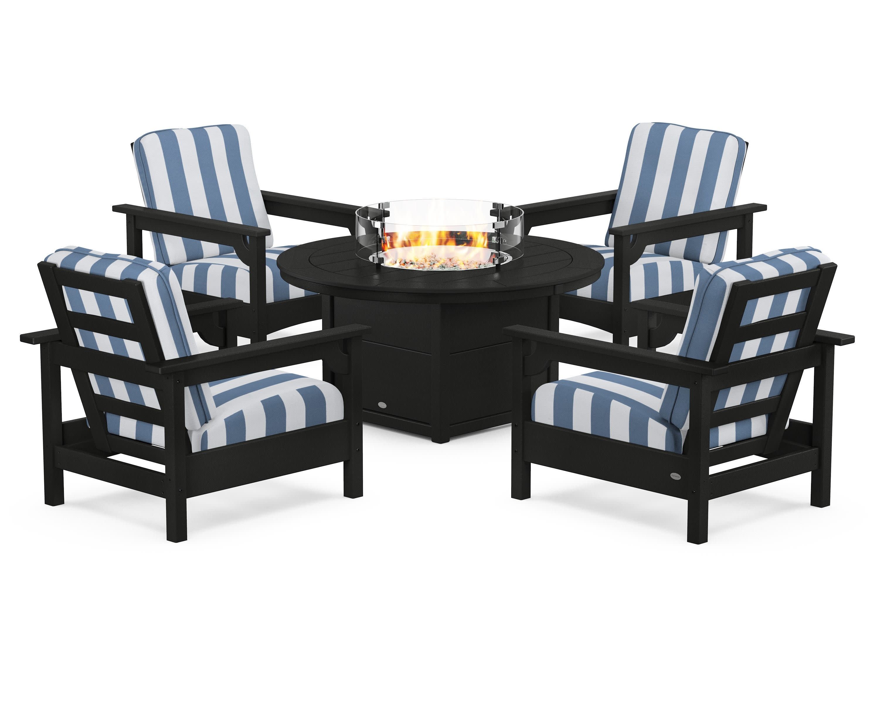 Club 5-Piece Conversation Set with Fire Pit Table - Image 41