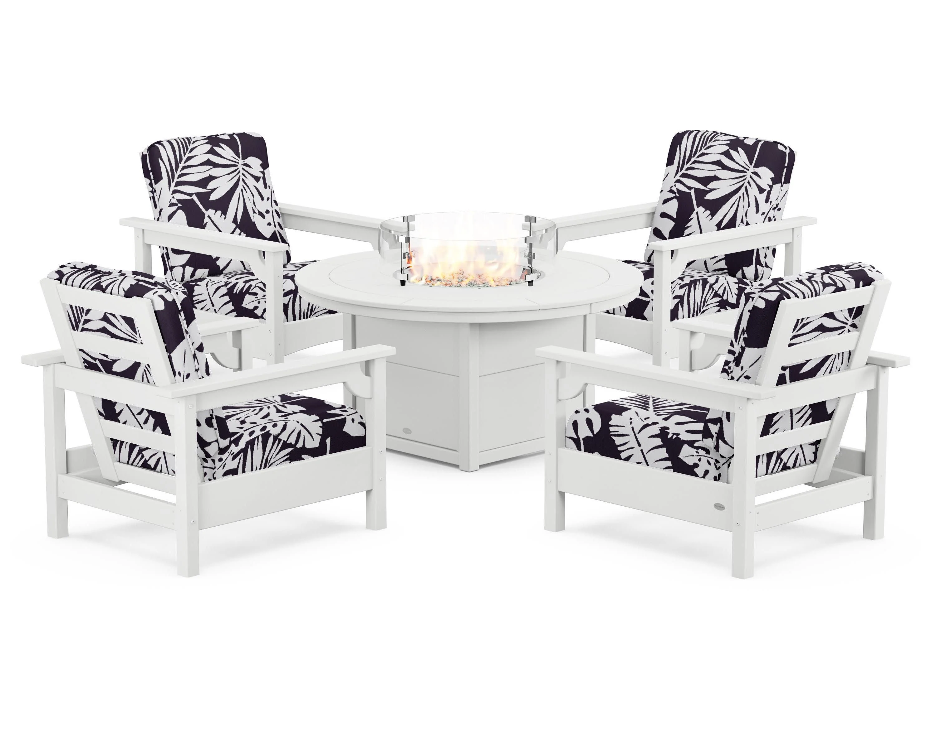Club 5-Piece Conversation Set with Fire Pit Table - Image 48