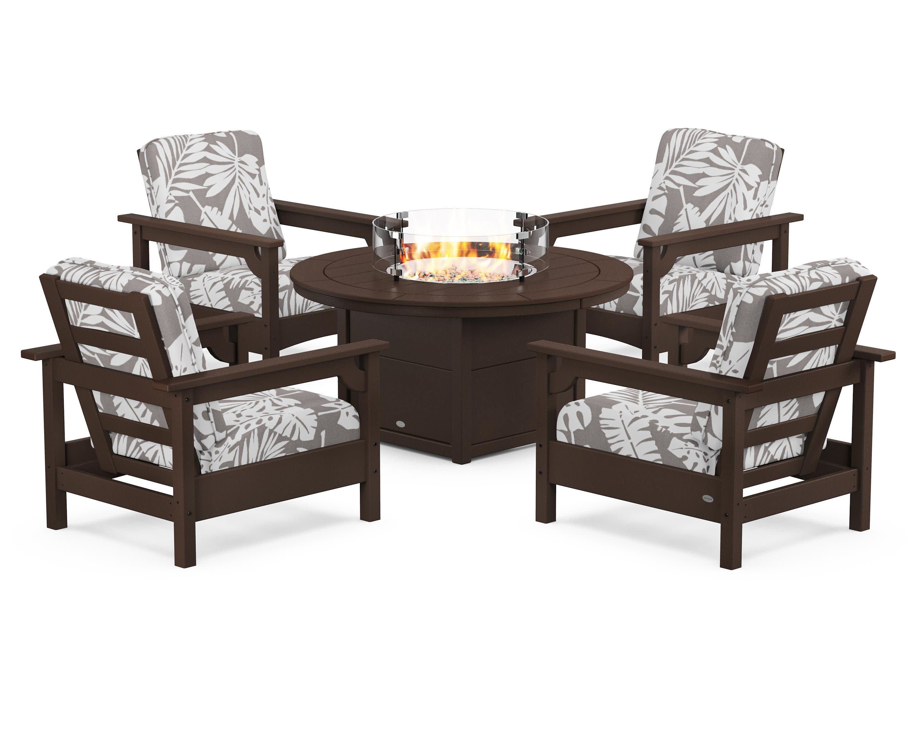 Club 5-Piece Conversation Set with Fire Pit Table - Image 5