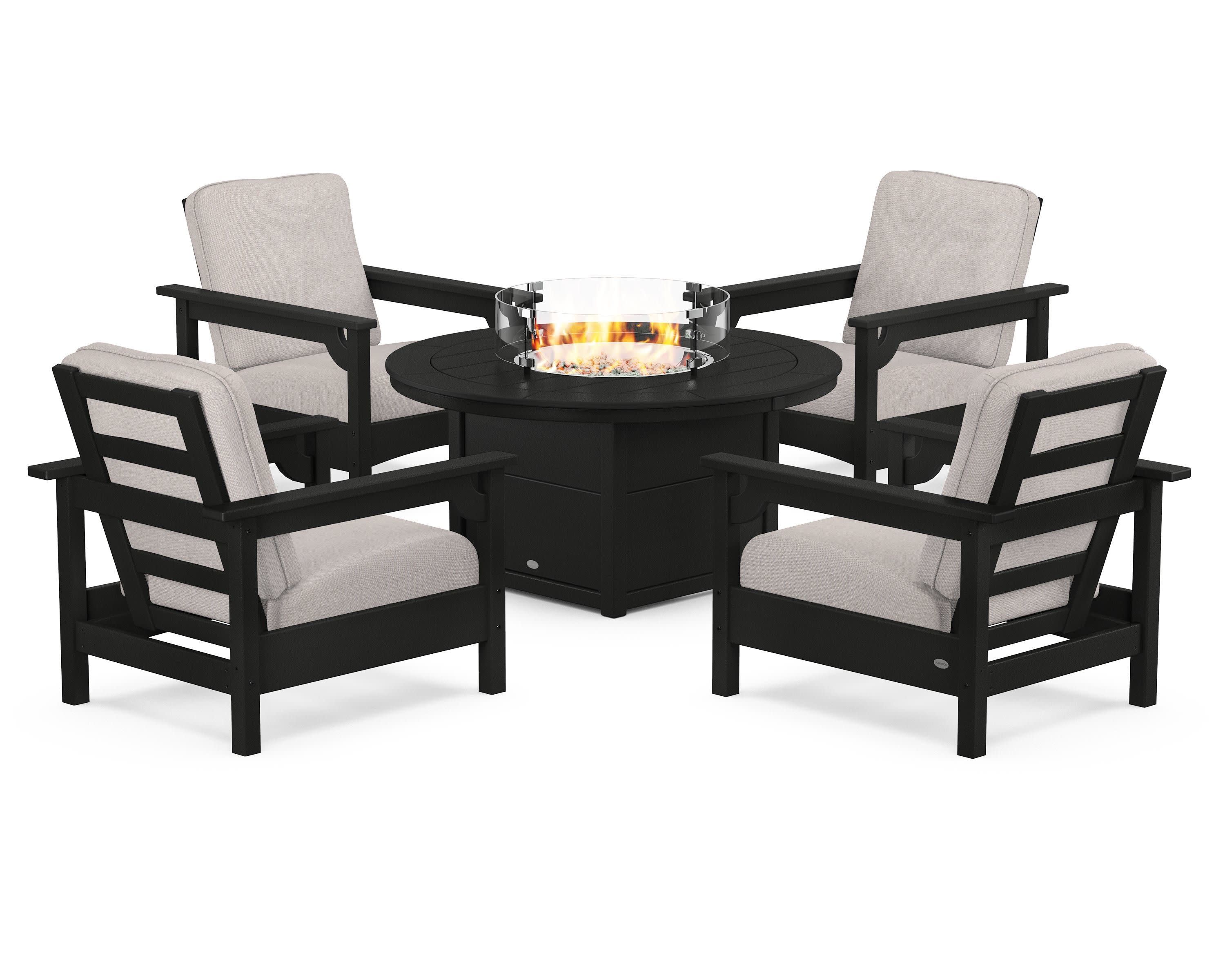 Club 5-Piece Conversation Set with Fire Pit Table - Image 52