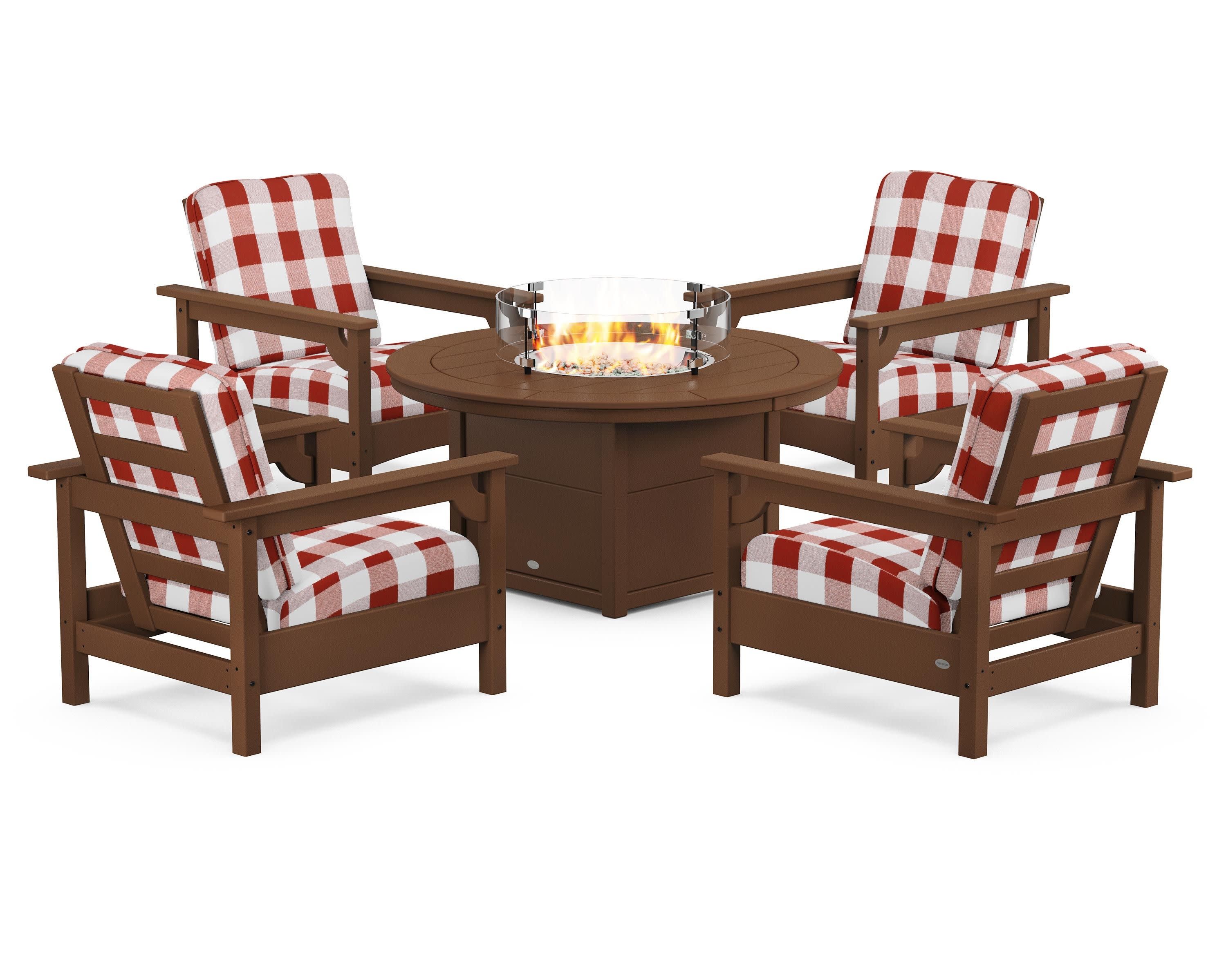 Club 5-Piece Conversation Set with Fire Pit Table - Image 55