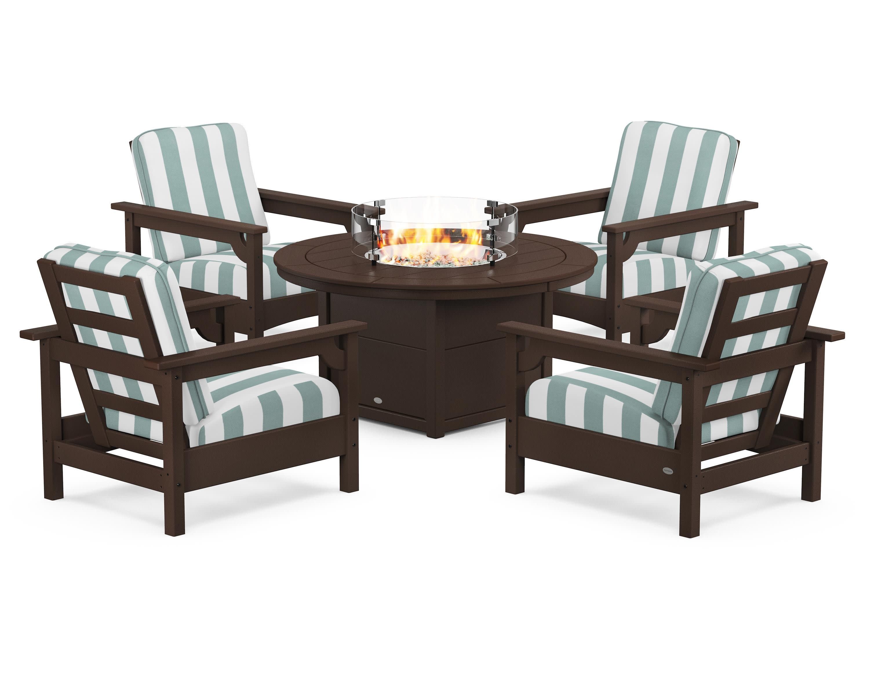 Club 5-Piece Conversation Set with Fire Pit Table - Image 56