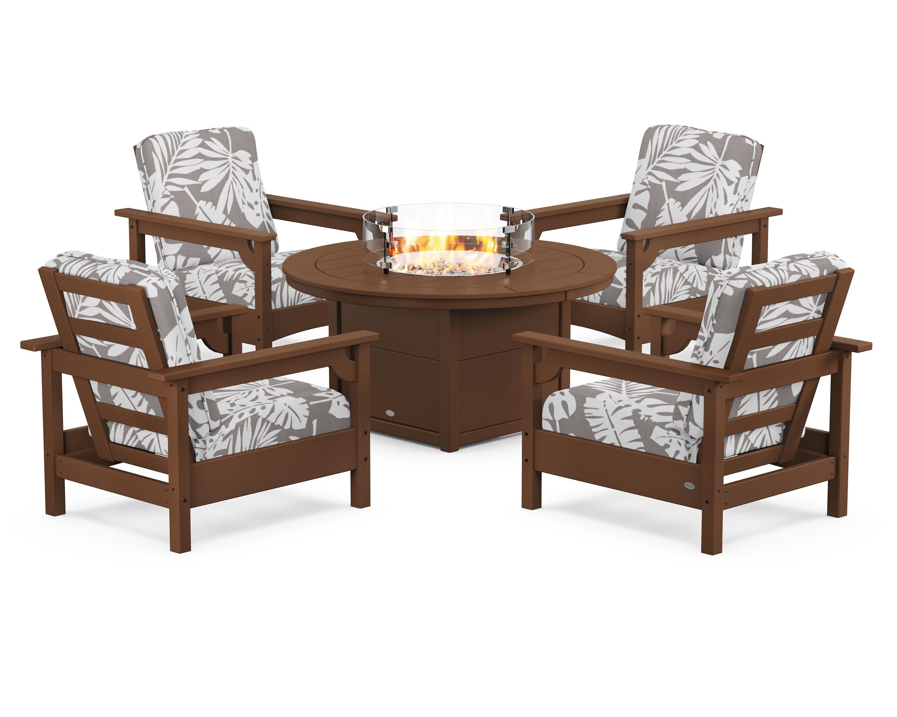Club 5-Piece Conversation Set with Fire Pit Table - Image 57