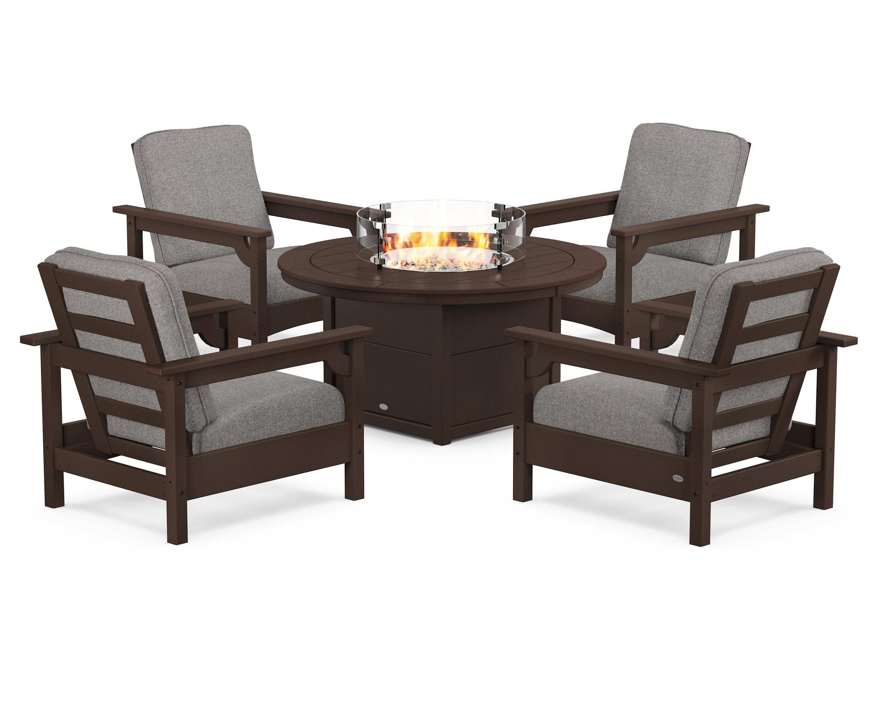 Club 5-Piece Conversation Set with Fire Pit Table - Image 58