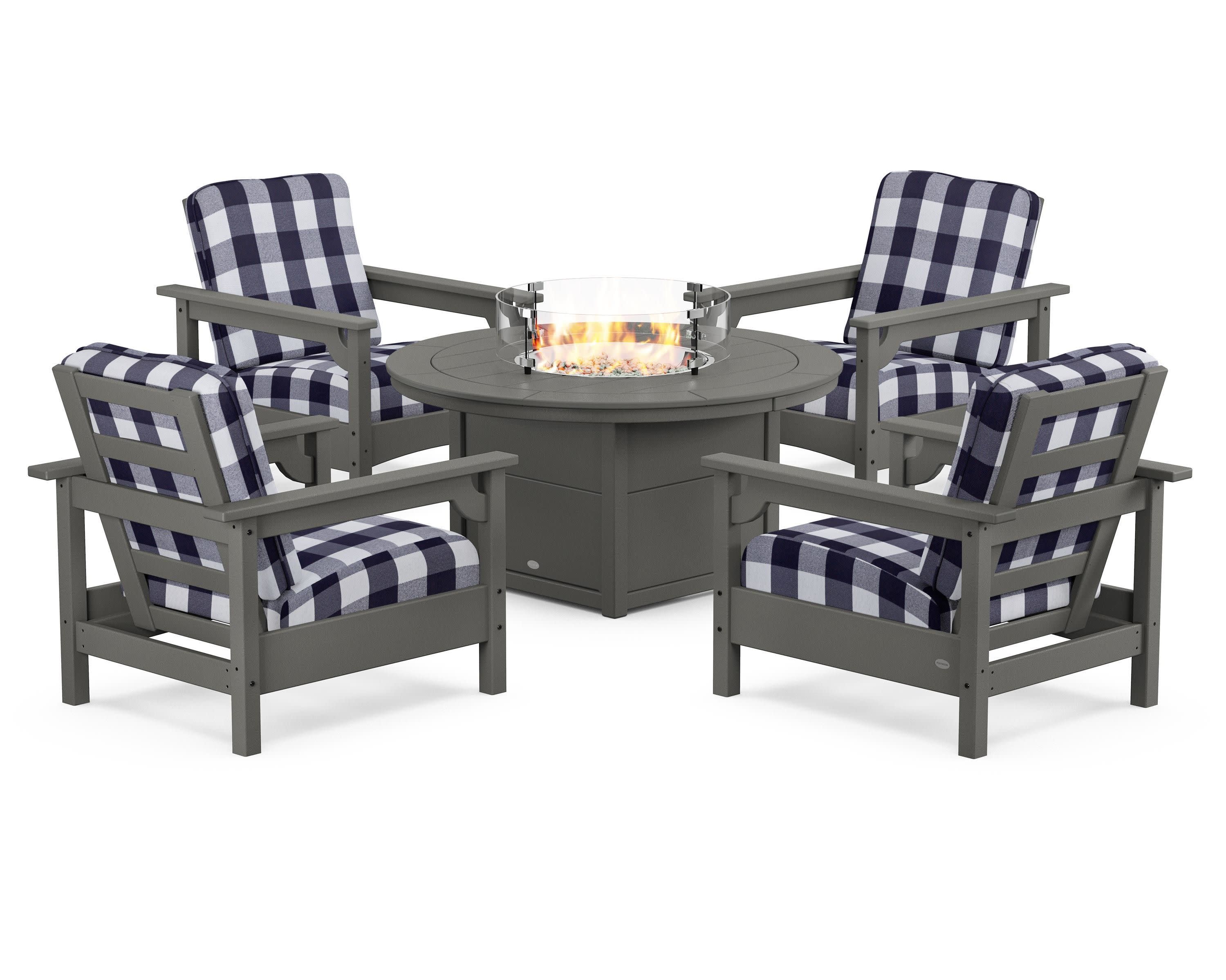 Club 5-Piece Conversation Set with Fire Pit Table - Image 60