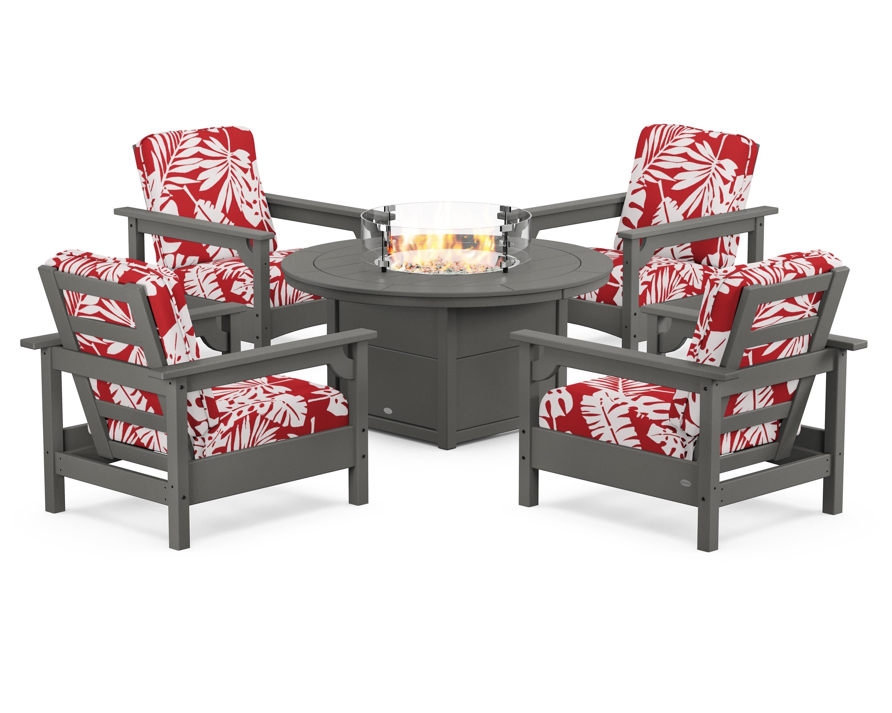 Club 5-Piece Conversation Set with Fire Pit Table - Image 69