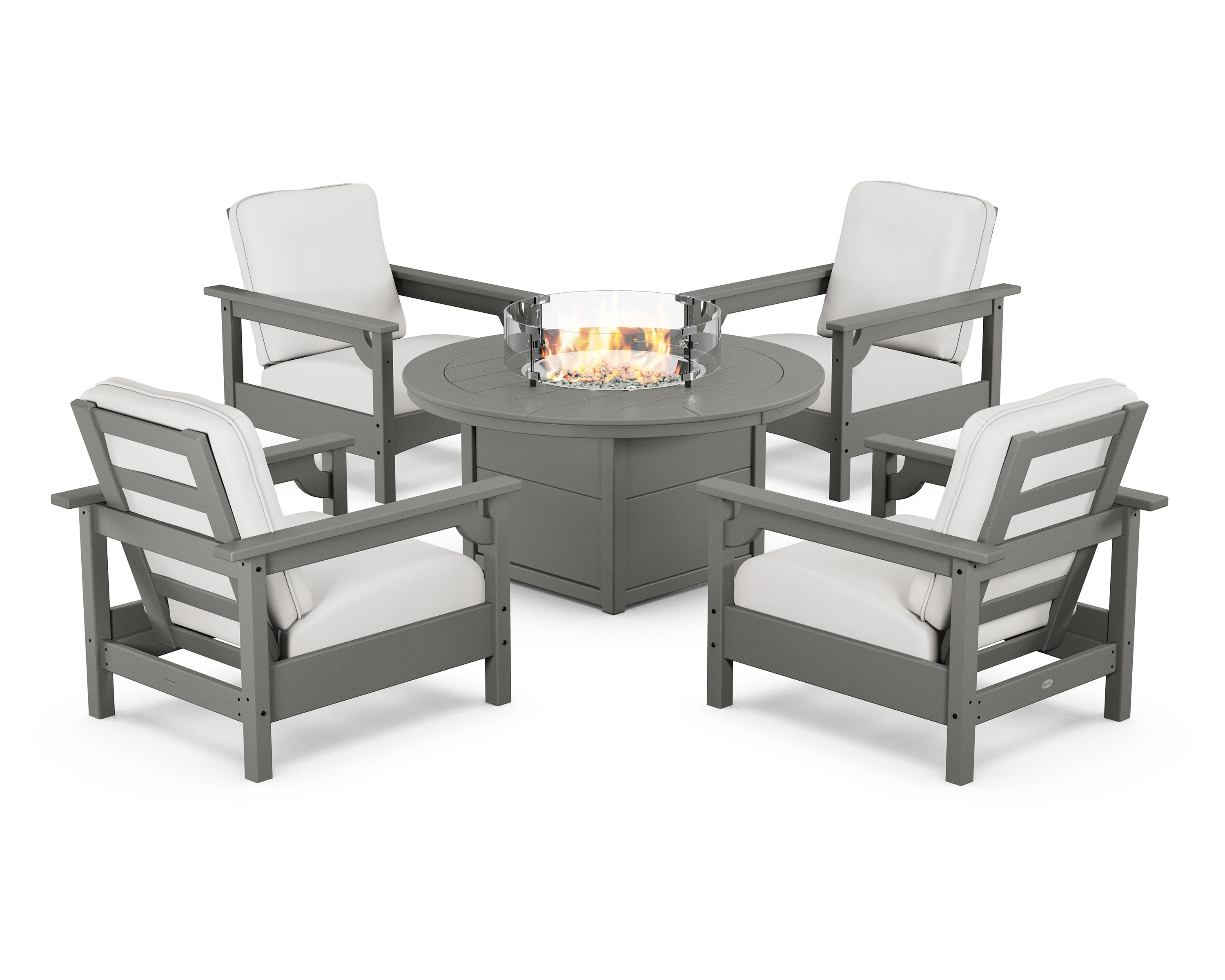 Club 5-Piece Conversation Set with Fire Pit Table - Image 71