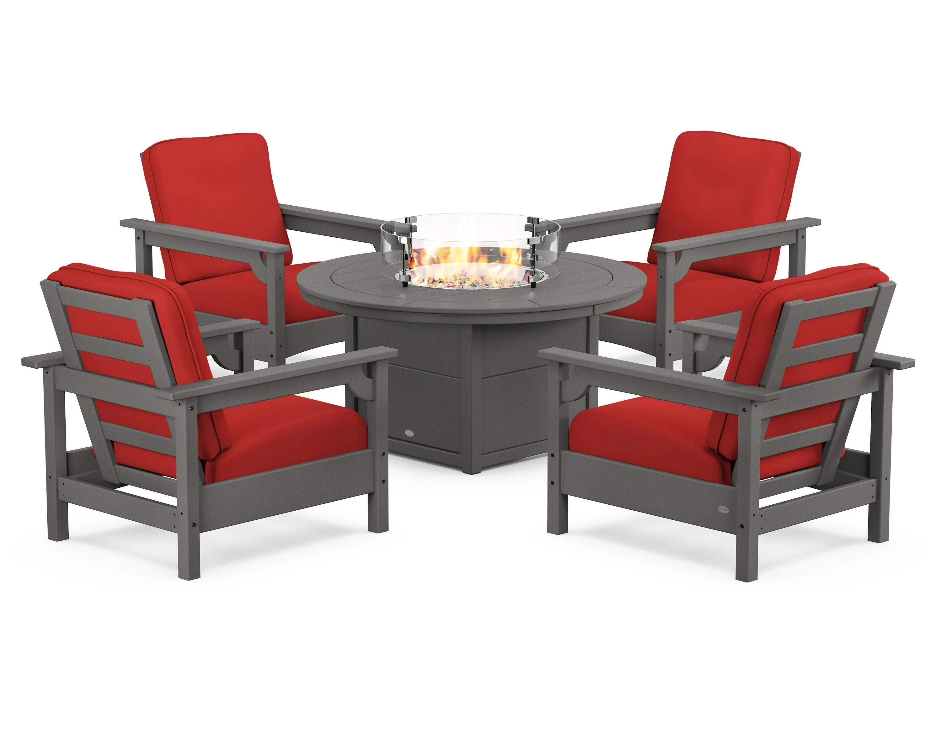 Club 5-Piece Conversation Set with Fire Pit Table - Image 73