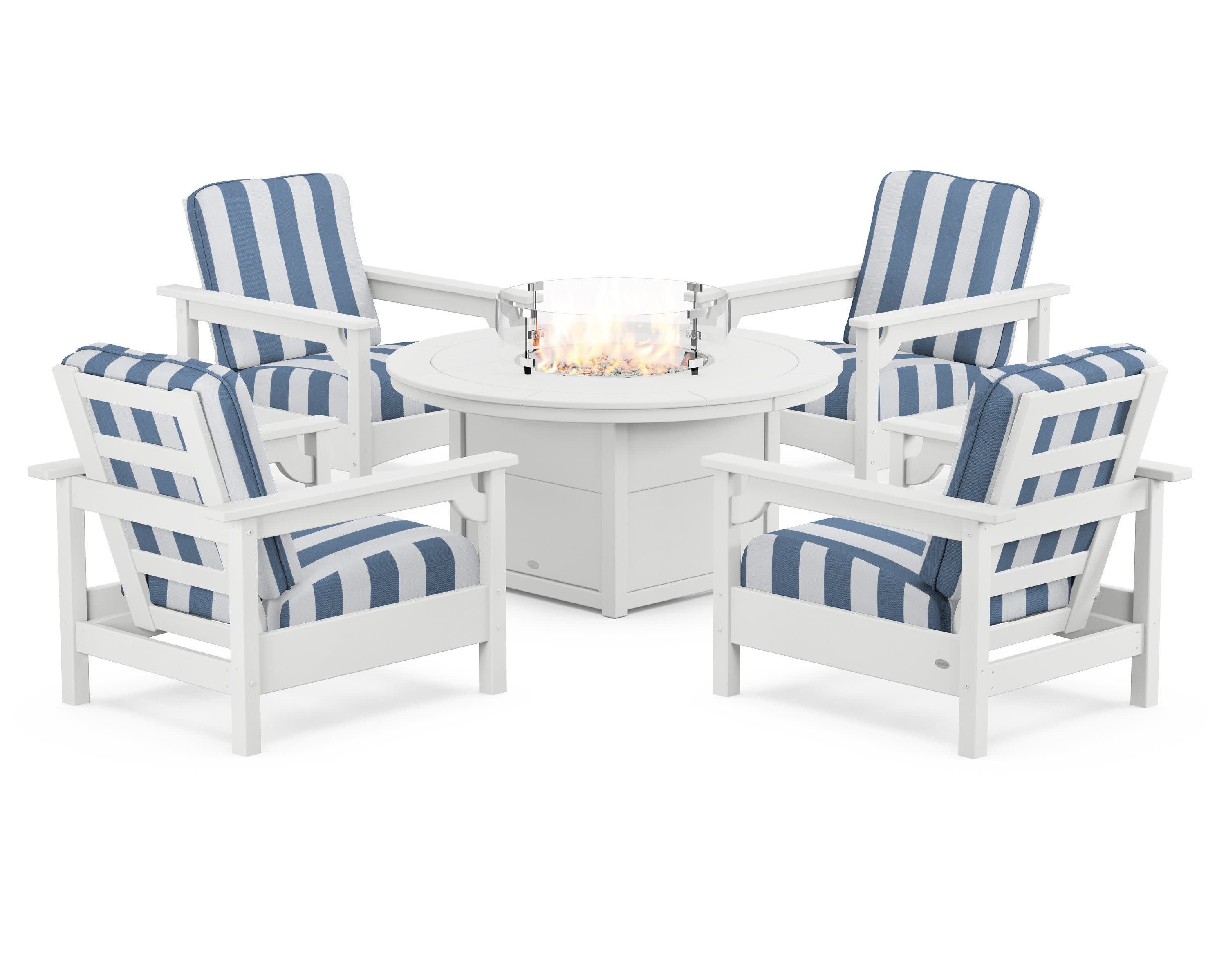 Club 5-Piece Conversation Set with Fire Pit Table - Image 77