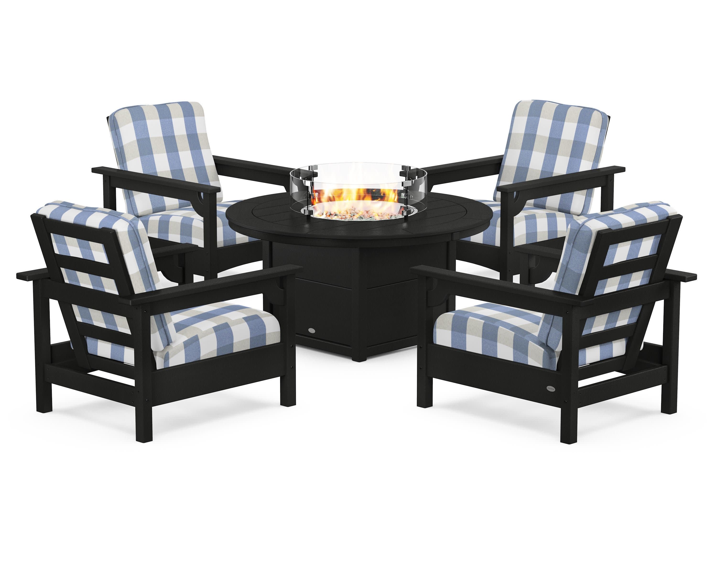 Club 5-Piece Conversation Set with Fire Pit Table - Image 79