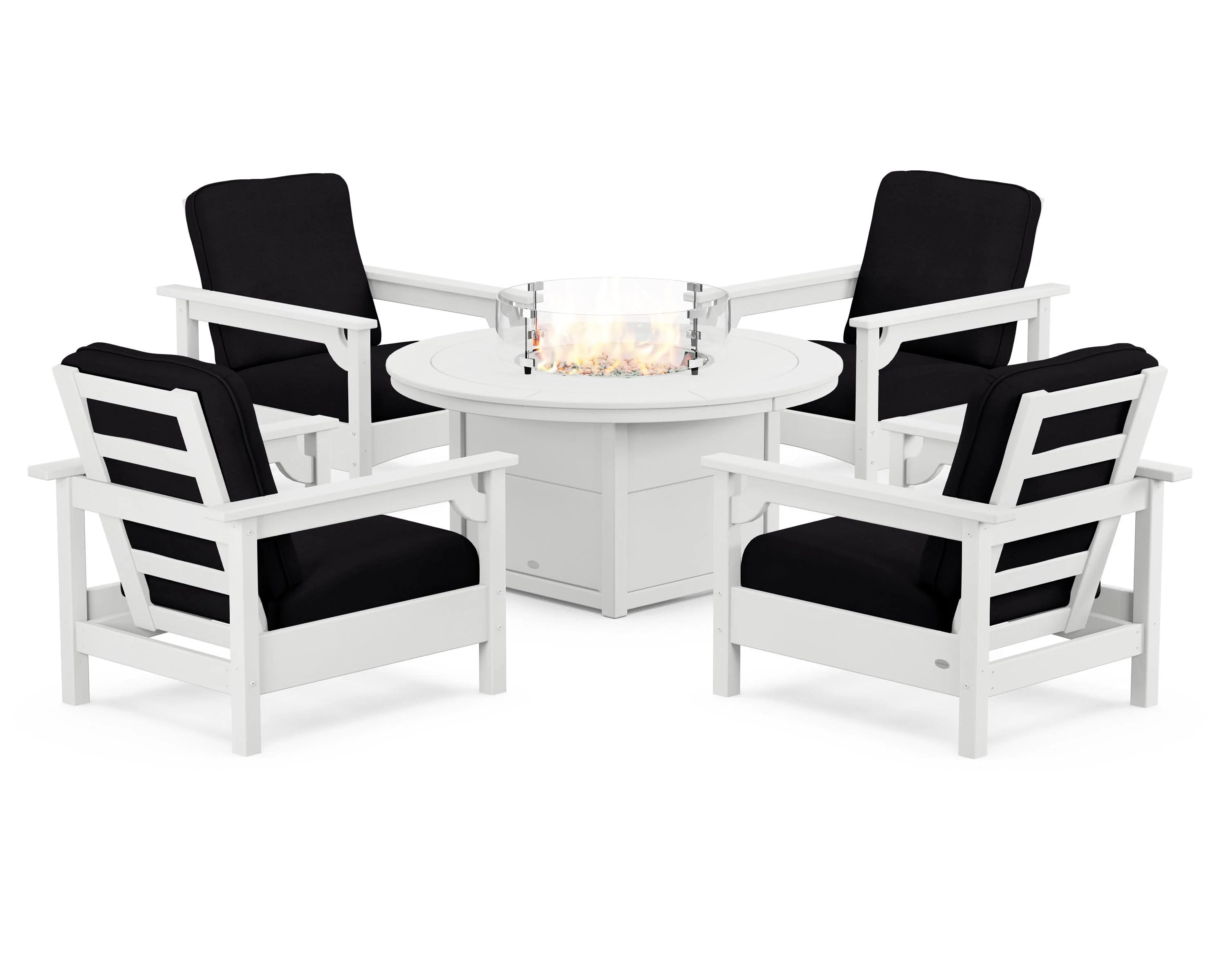 Club 5-Piece Conversation Set with Fire Pit Table - Image 8