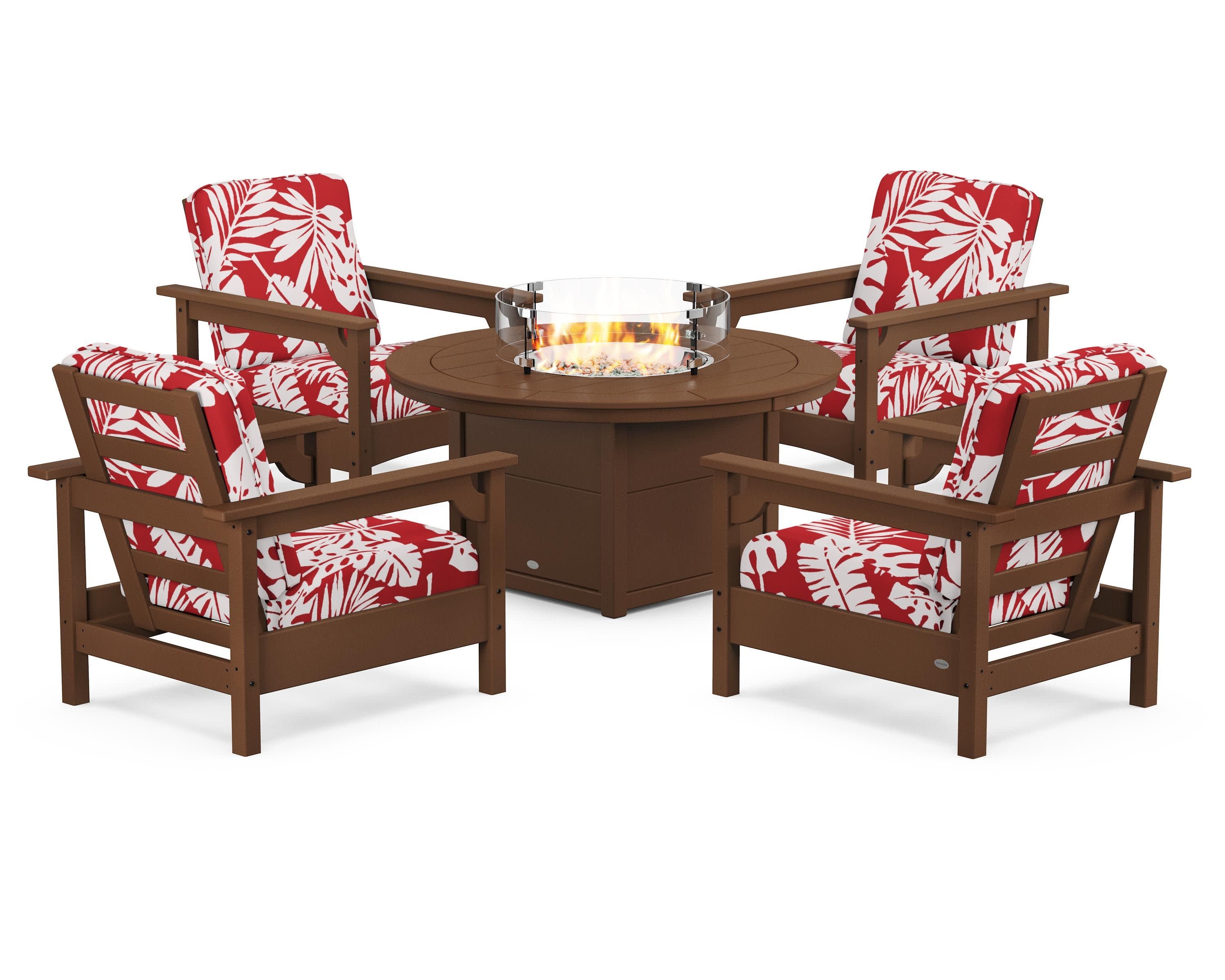 Club 5-Piece Conversation Set with Fire Pit Table - Image 80