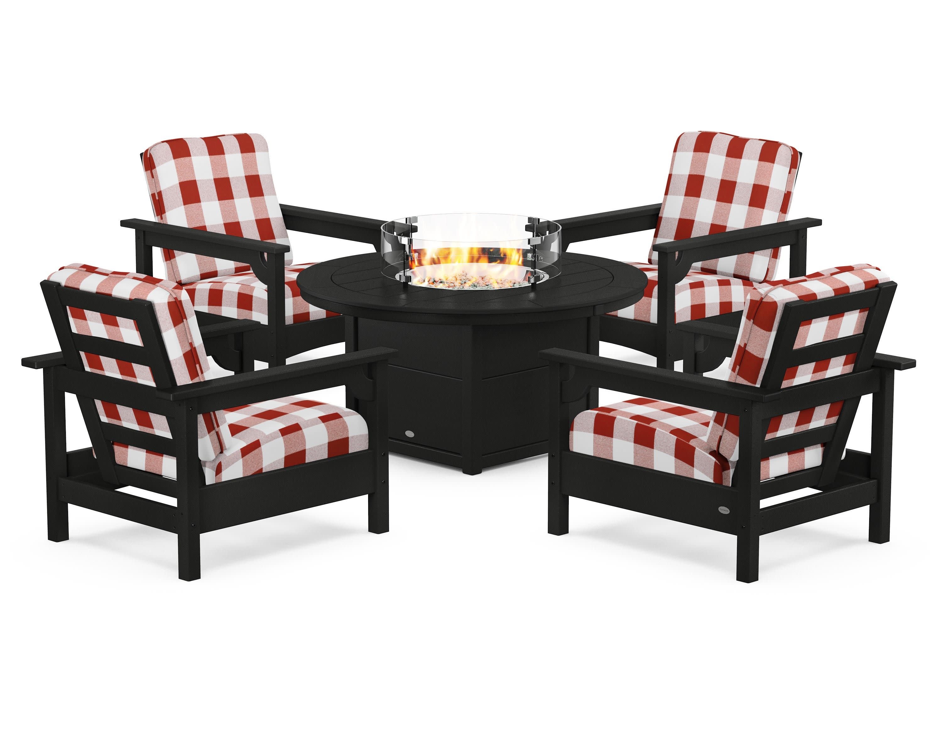 Club 5-Piece Conversation Set with Fire Pit Table - Image 85