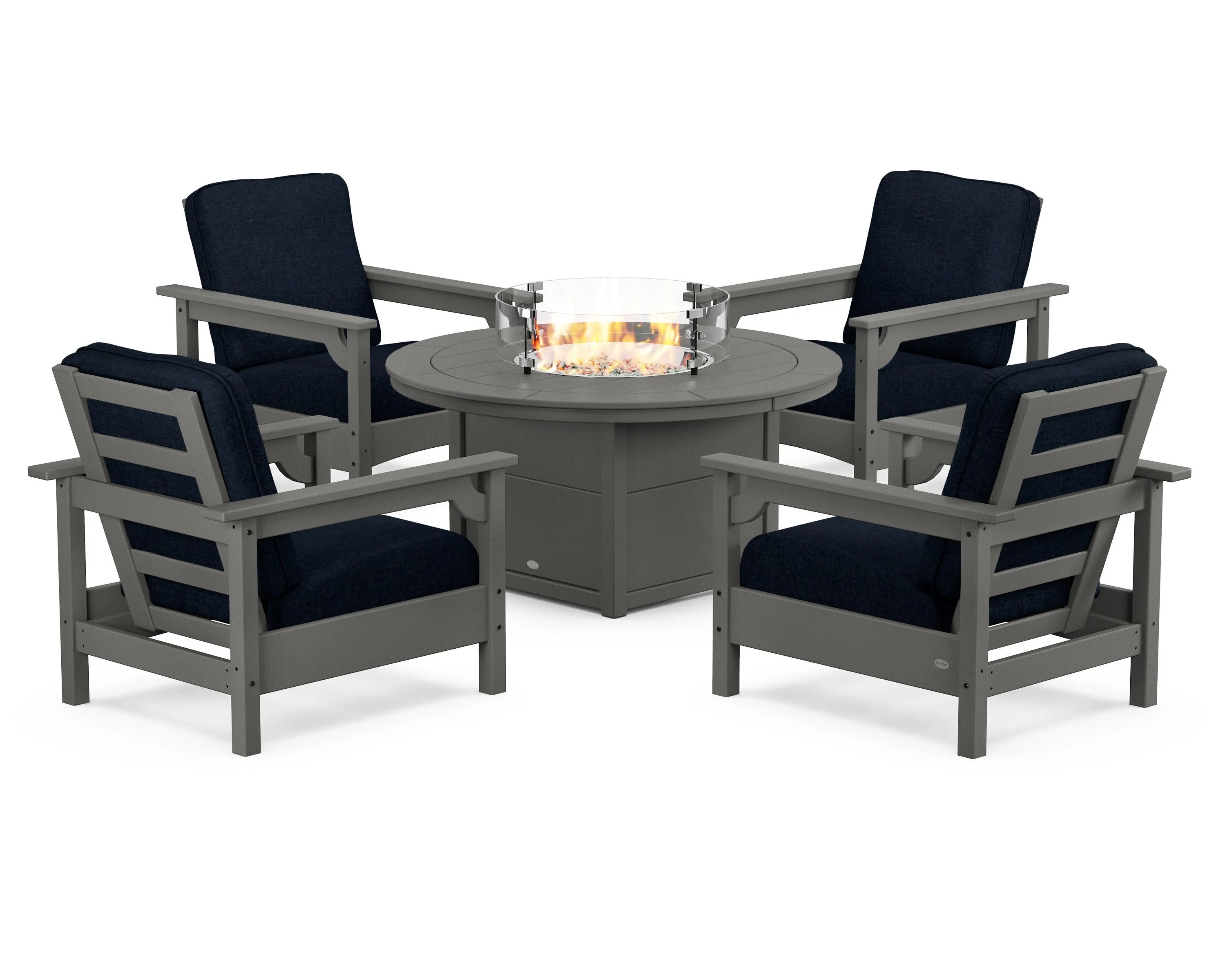 Club 5-Piece Conversation Set with Fire Pit Table - Image 87